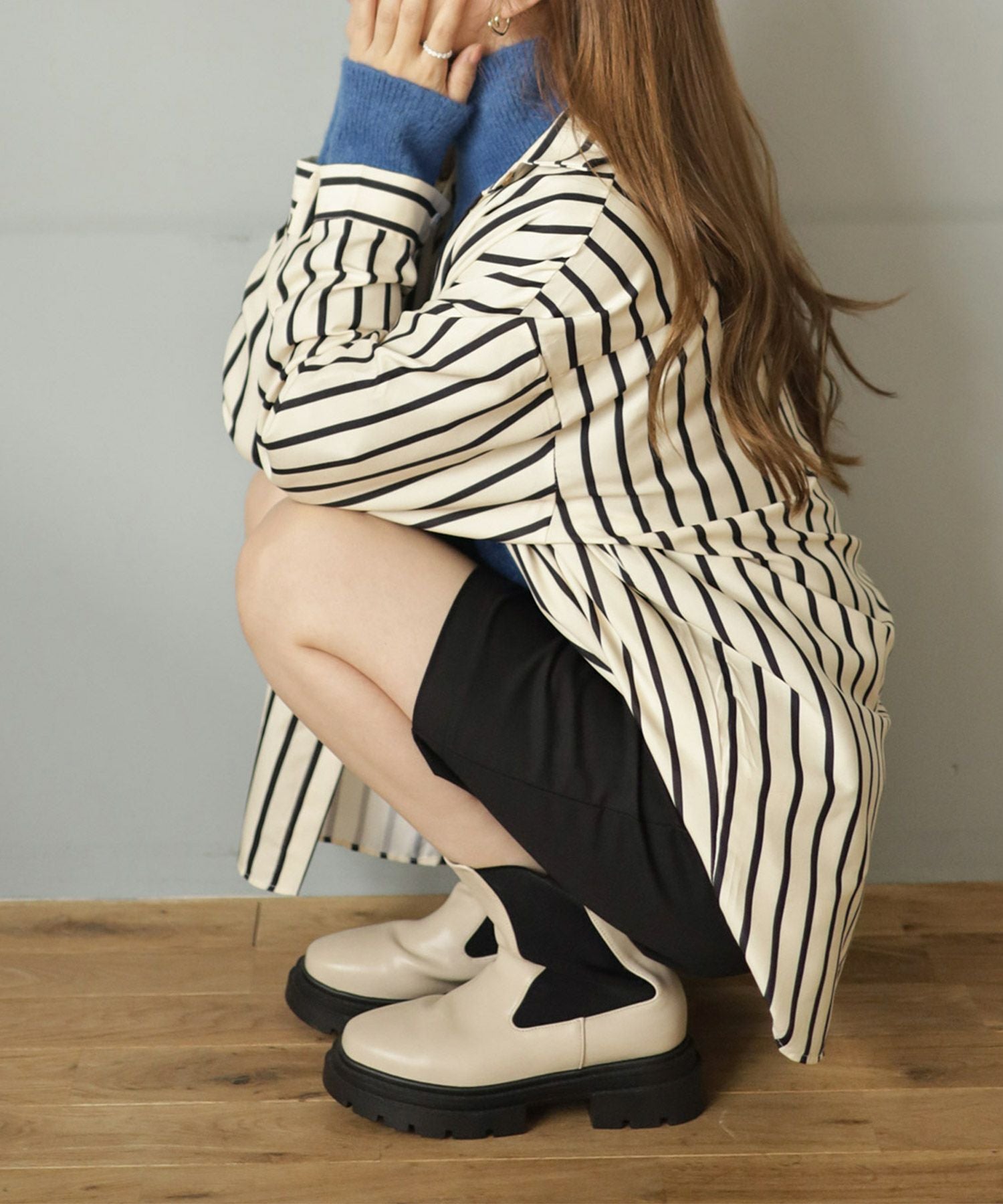 ボリュームソールサイドゴアショートブーツ▲返品不可