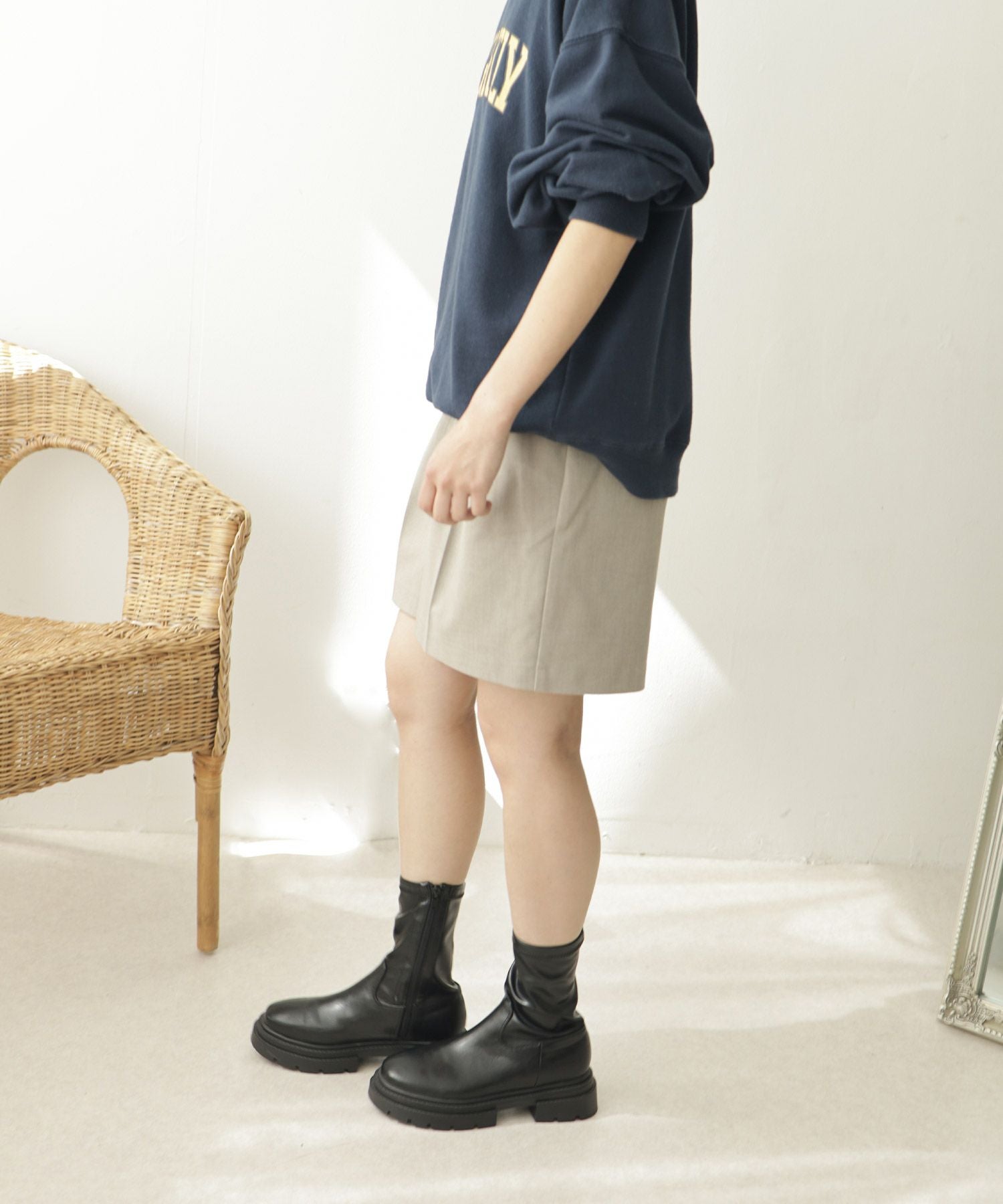 ボリュームトラックソール厚底ストレッチショートブーツ【公式ショップ・ZOZOTOWN・Amazon限定販売アイテム】▲返品不可