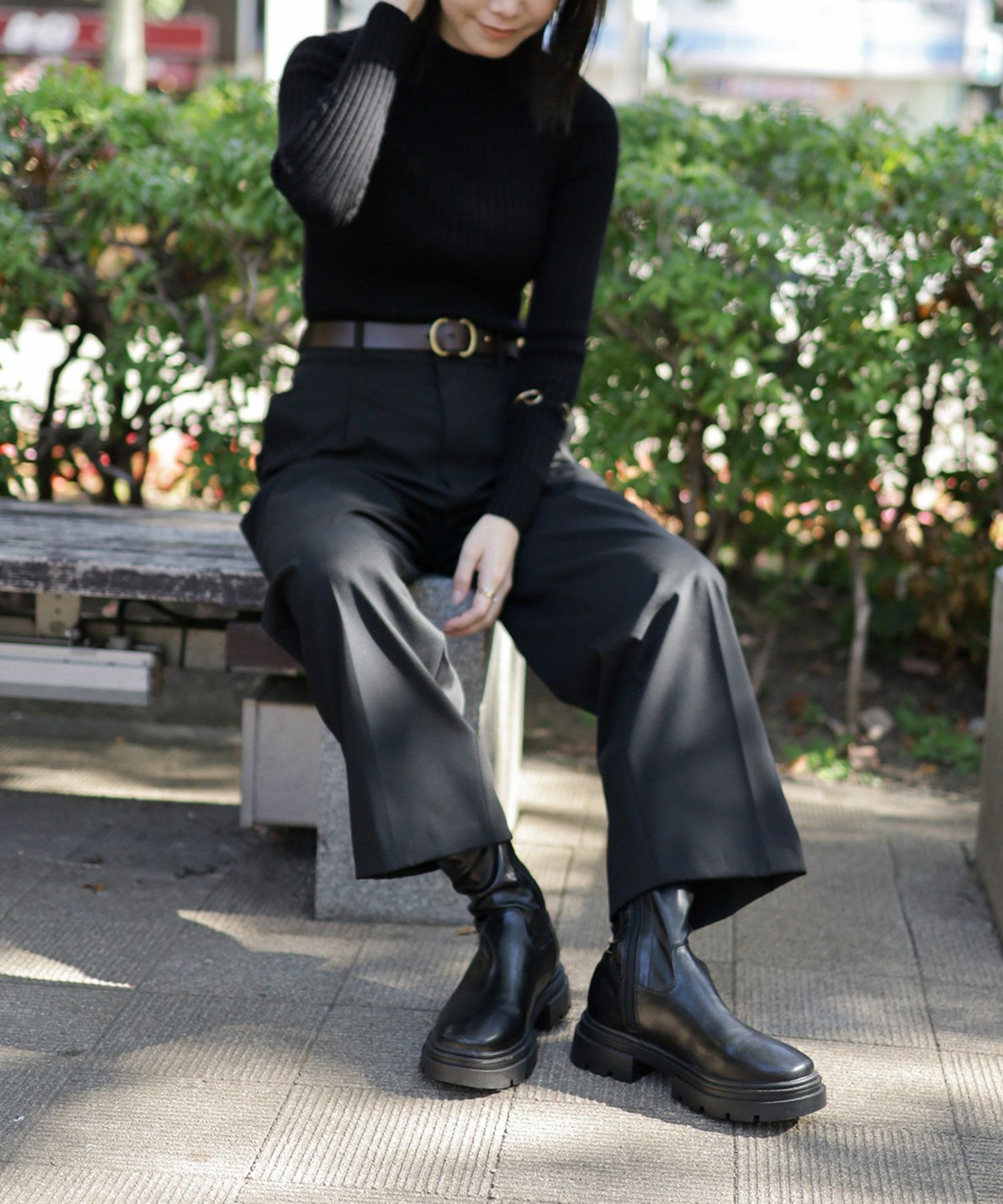 ボリュームトラックソール厚底ストレッチショートブーツ【公式ショップ・ZOZOTOWN・Amazon限定販売アイテム】▲返品不可