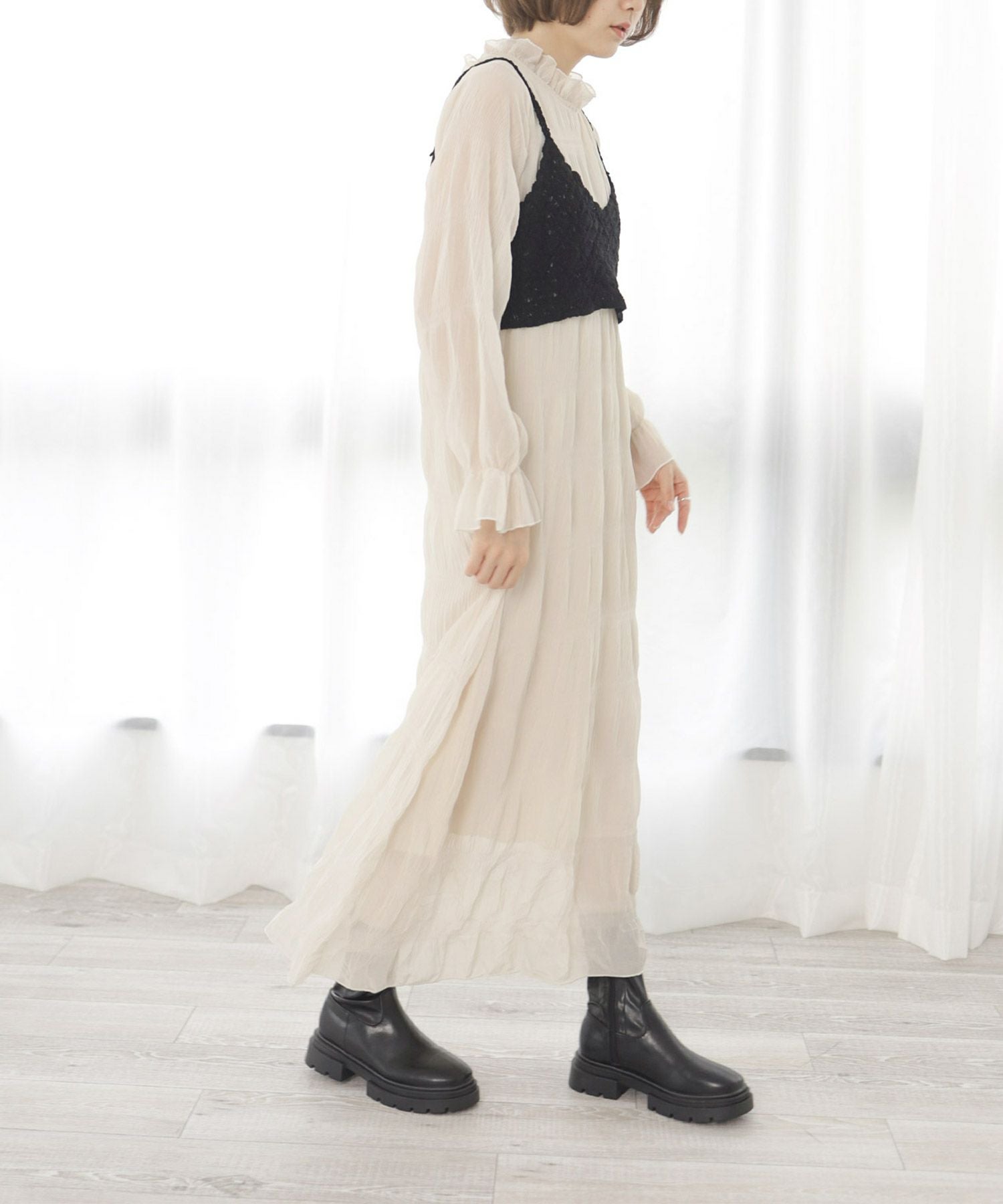 ボリュームトラックソール厚底ストレッチショートブーツ【公式ショップ・ZOZOTOWN・Amazon限定販売アイテム】▲返品不可