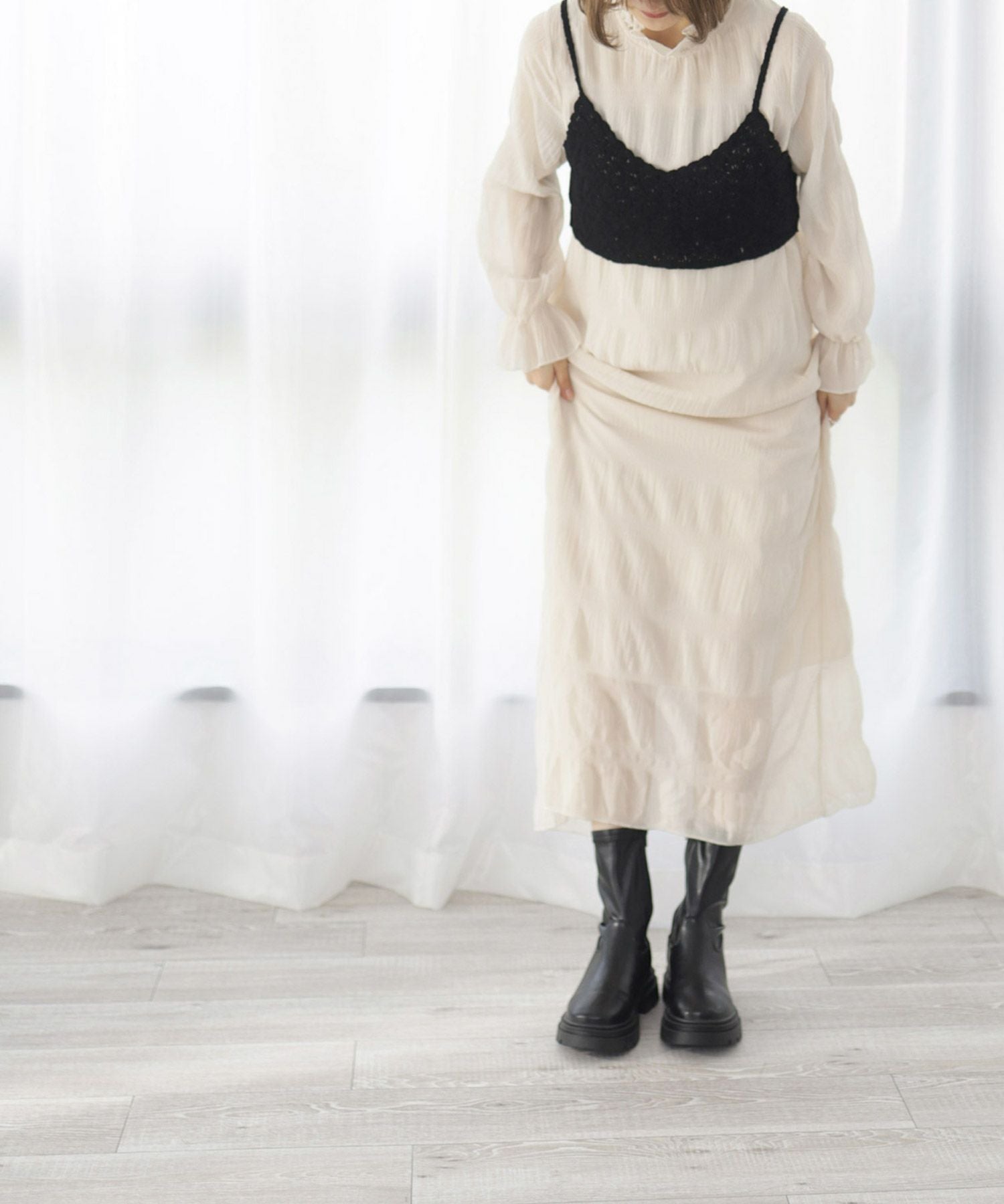 ボリュームトラックソール厚底ストレッチショートブーツ【公式ショップ・ZOZOTOWN・Amazon限定販売アイテム】▲返品不可