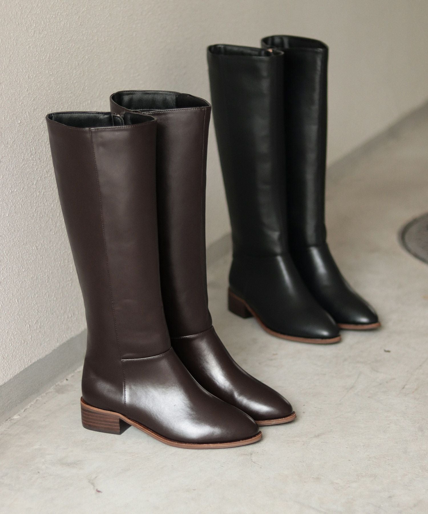 ウッドヒールのジョッパーズロングブーツ