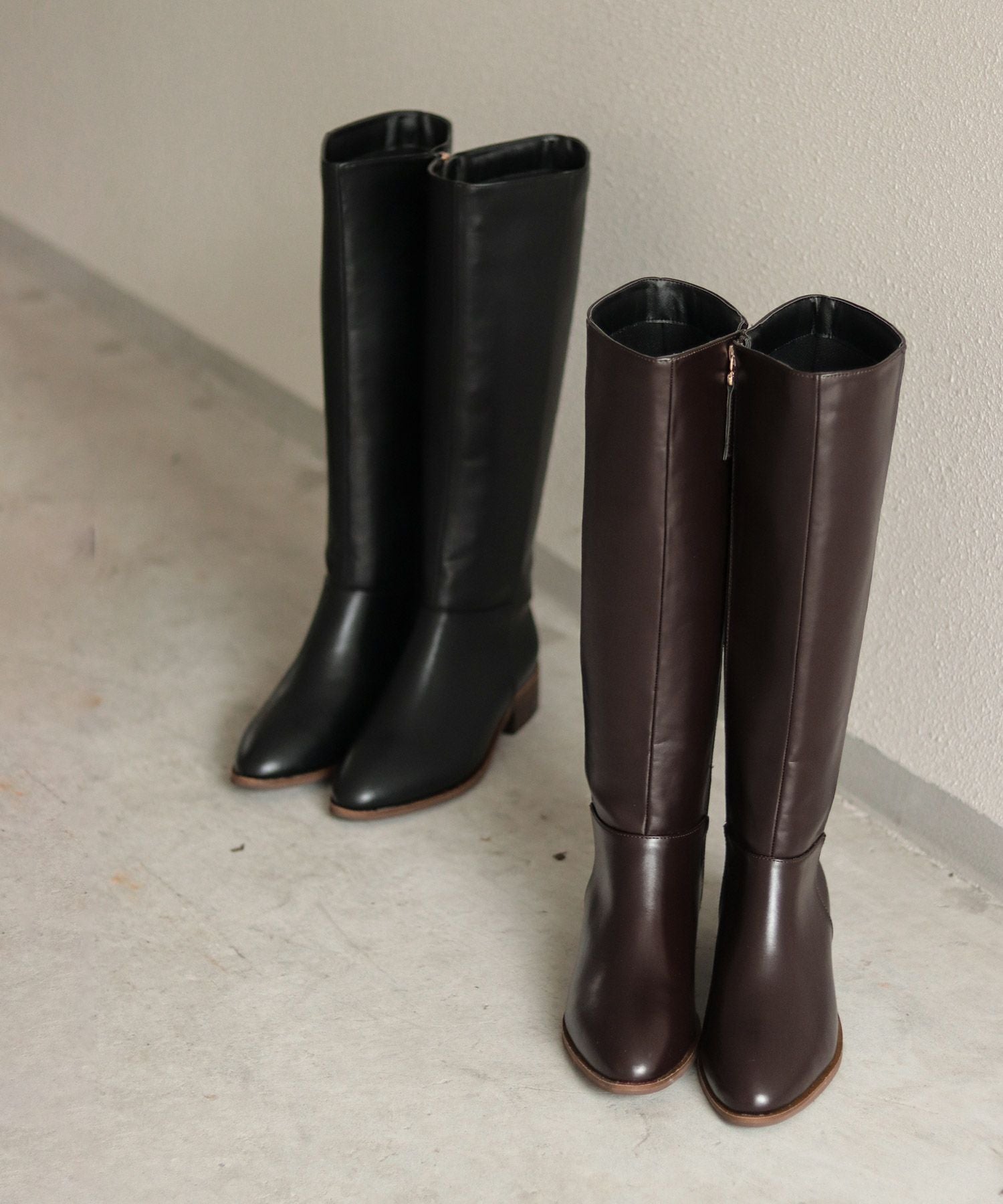 ウッドヒールのジョッパーズロングブーツ