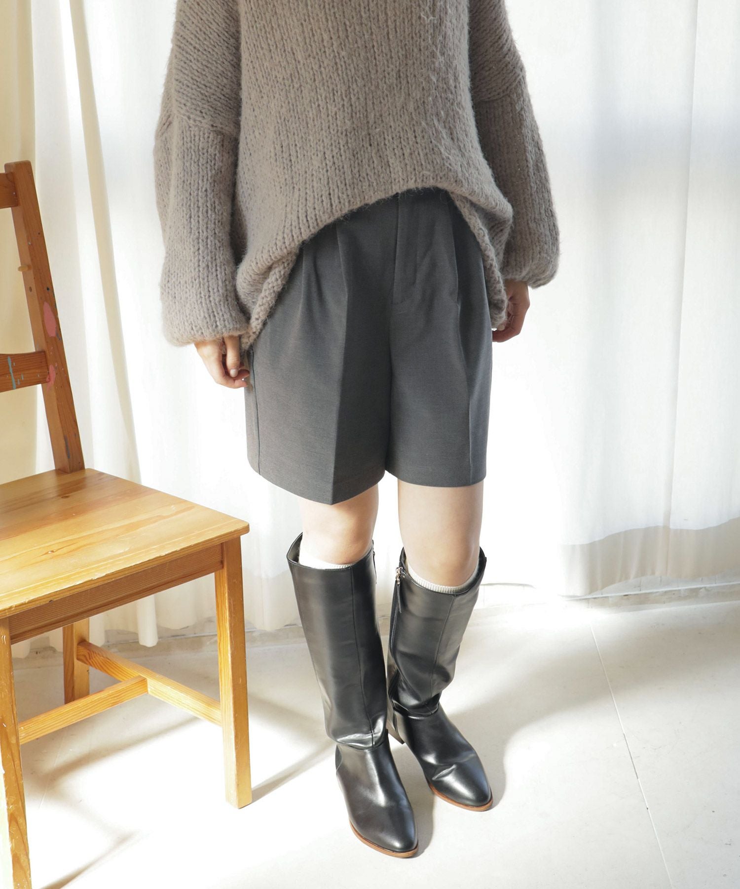 ウッドヒールのジョッパーズロングブーツ