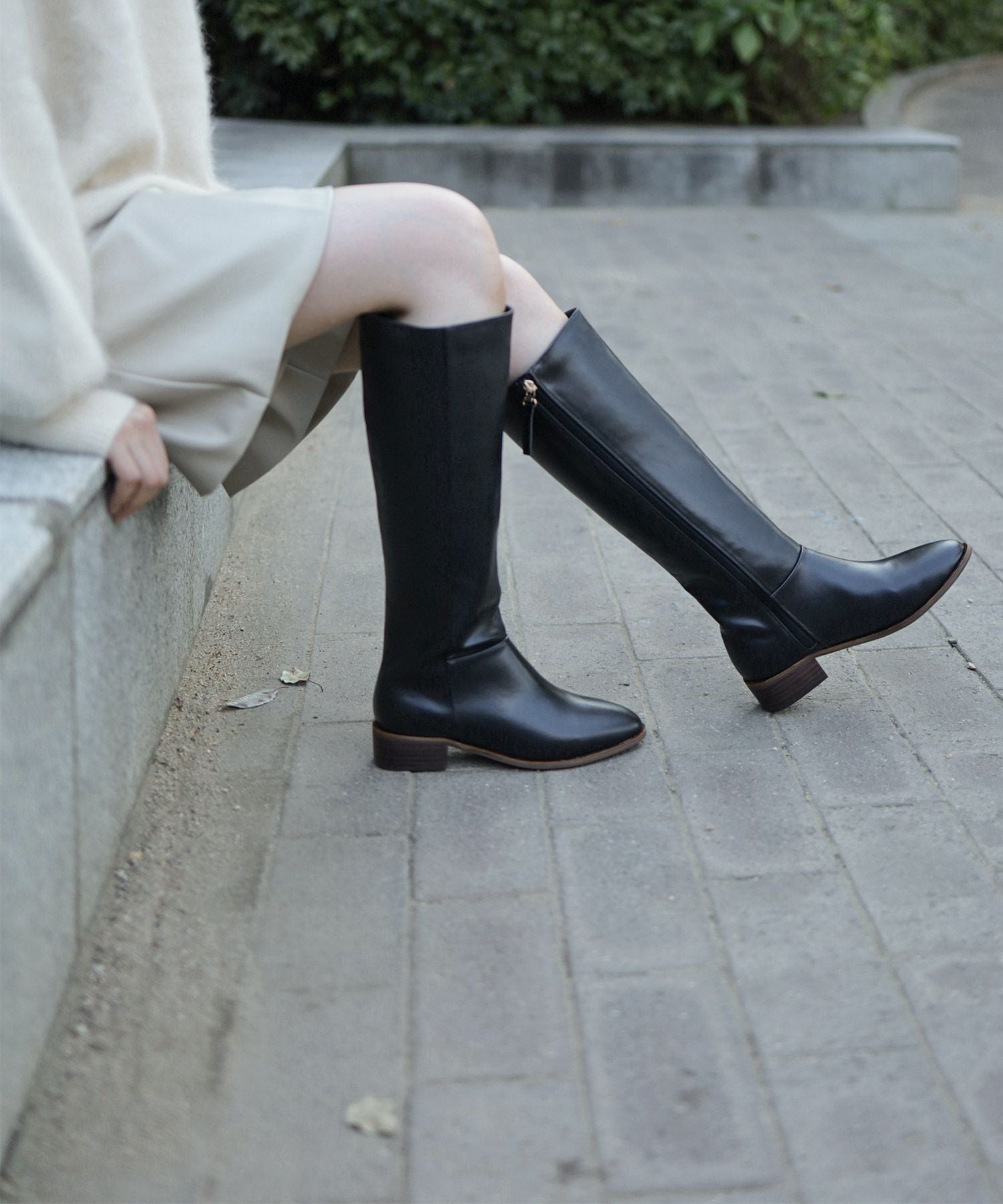 ウッドヒールのジョッパーズロングブーツ