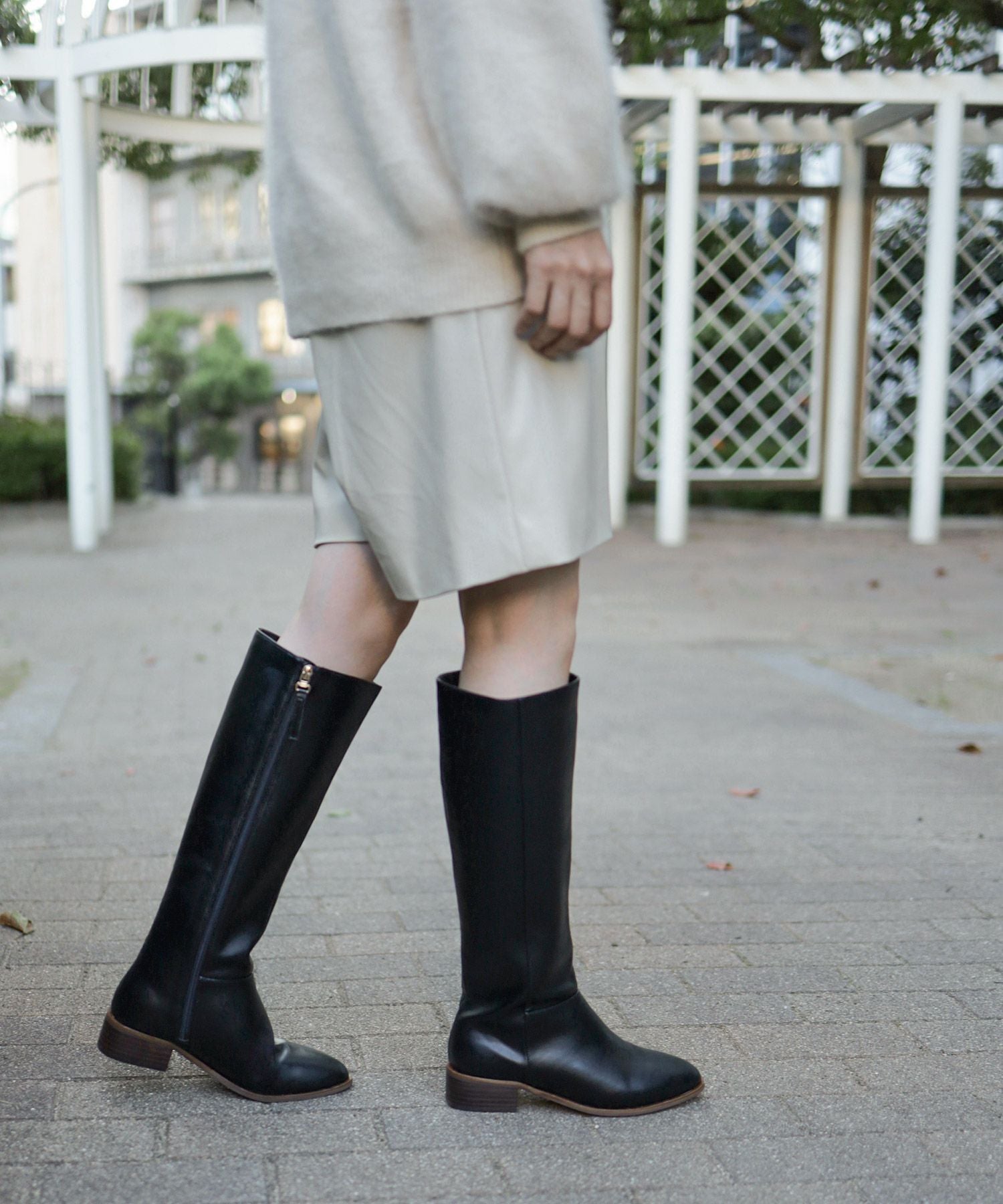 ウッドヒールのジョッパーズロングブーツ