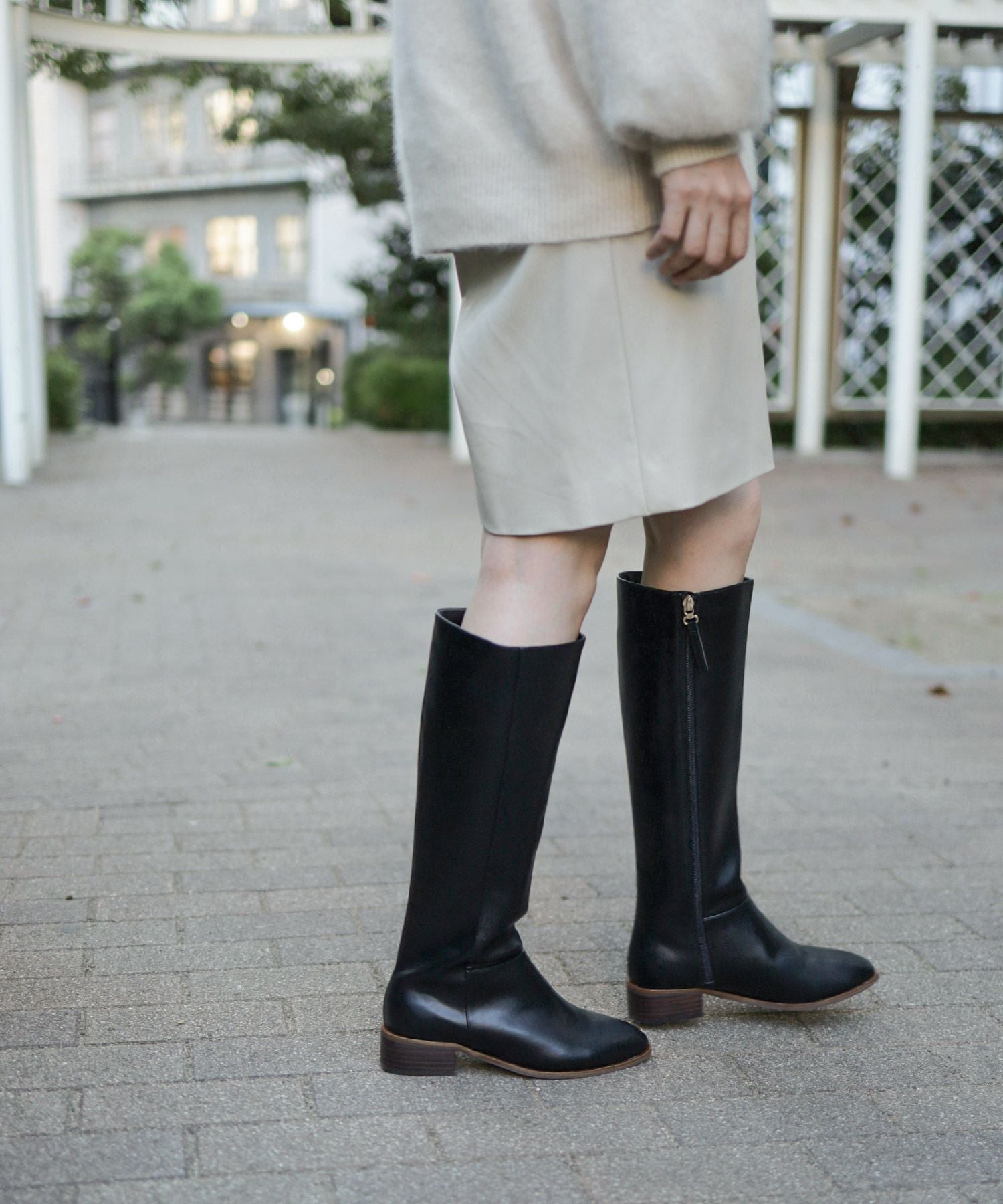 ウッドヒールのジョッパーズロングブーツ