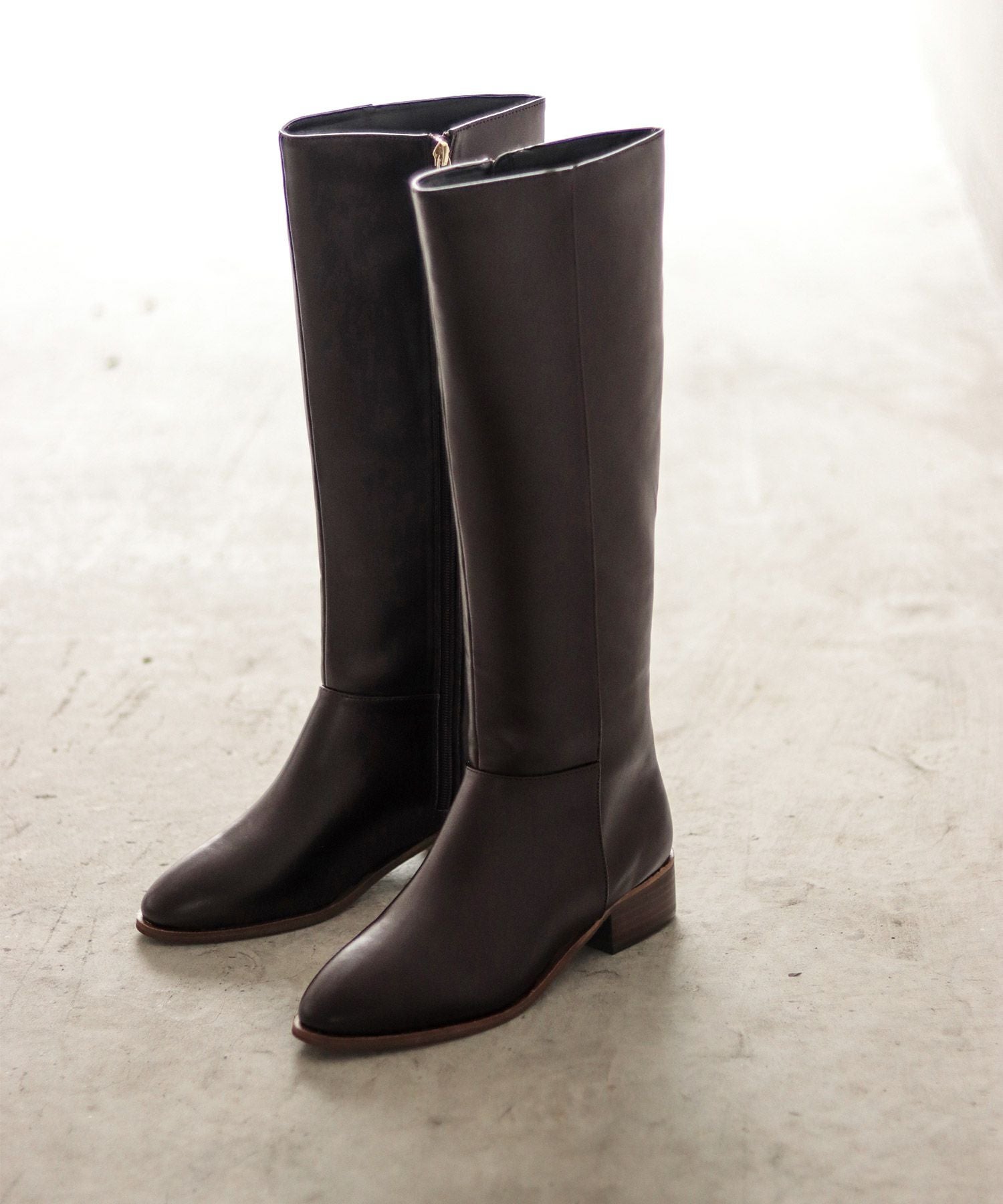 ウッドヒールのジョッパーズロングブーツ