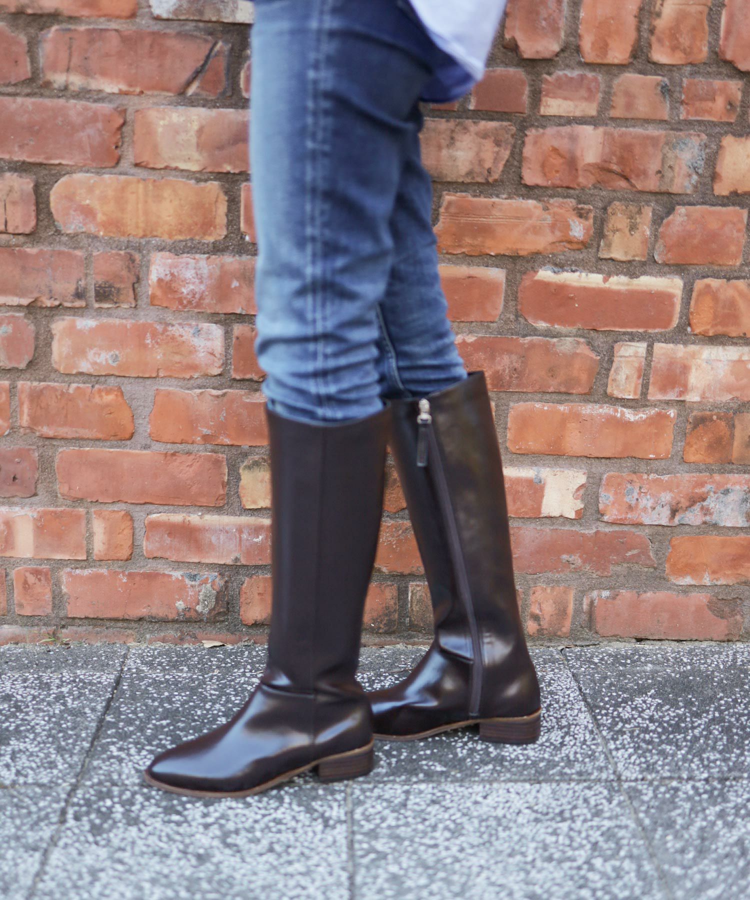 ウッドヒールのジョッパーズロングブーツ