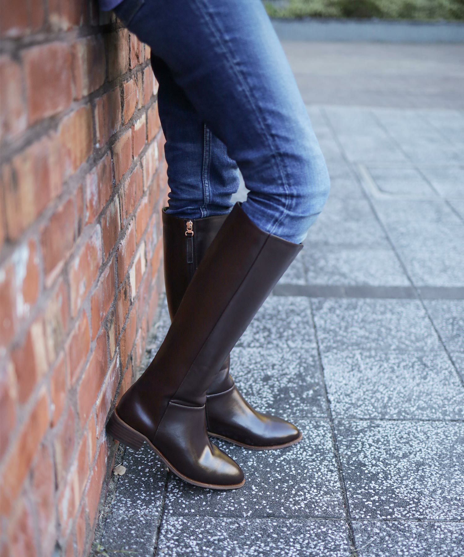 ウッドヒールのジョッパーズロングブーツ