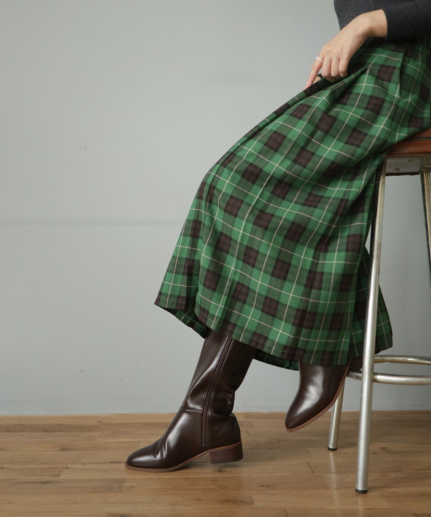 ウッドヒールのジョッパーズロングブーツ