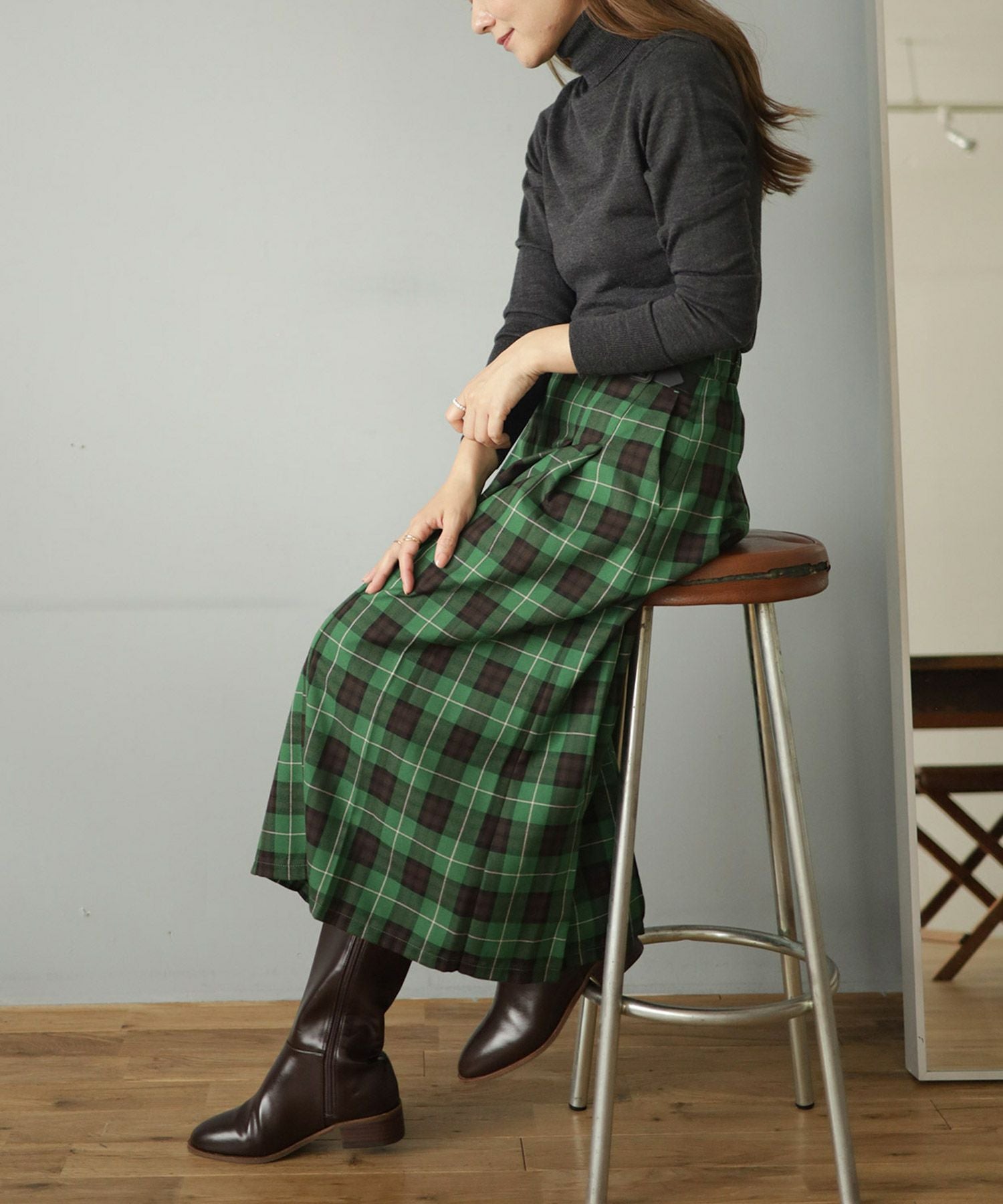 ウッドヒールのジョッパーズロングブーツ