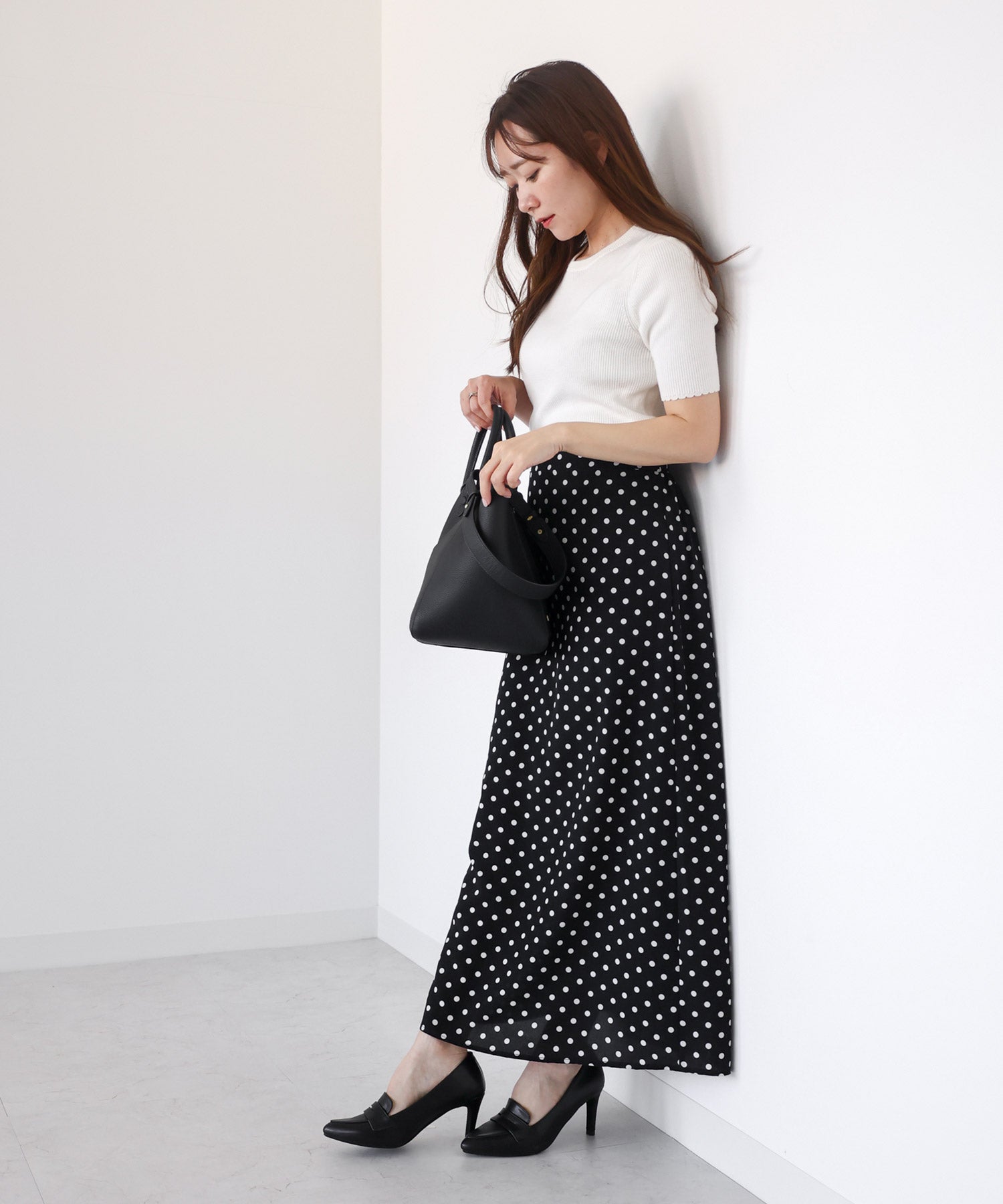 ポインテッドトゥコインローファーパンプス