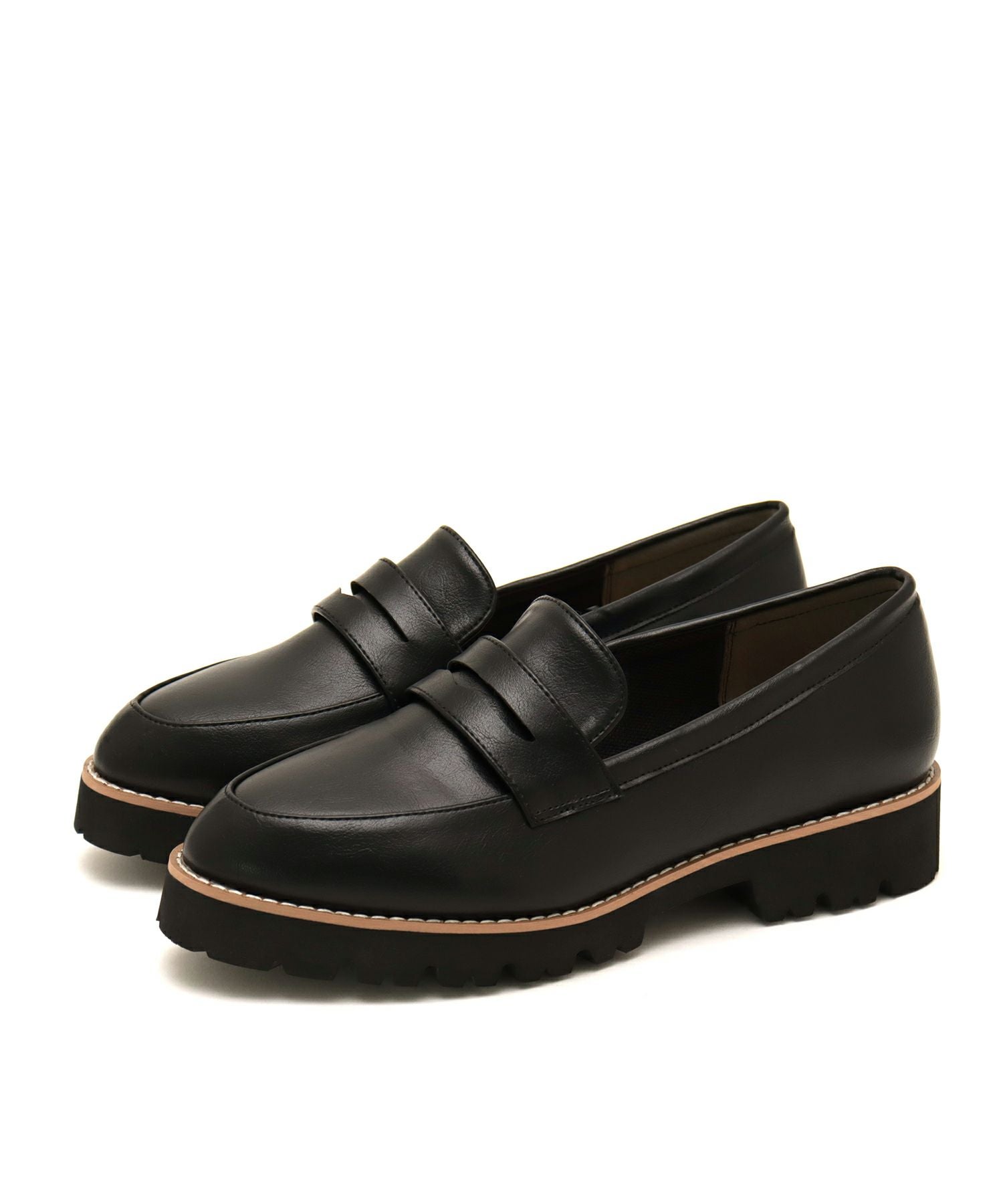 【4E幅広・大きいサイズ】厚底ローファー ▲返品不可