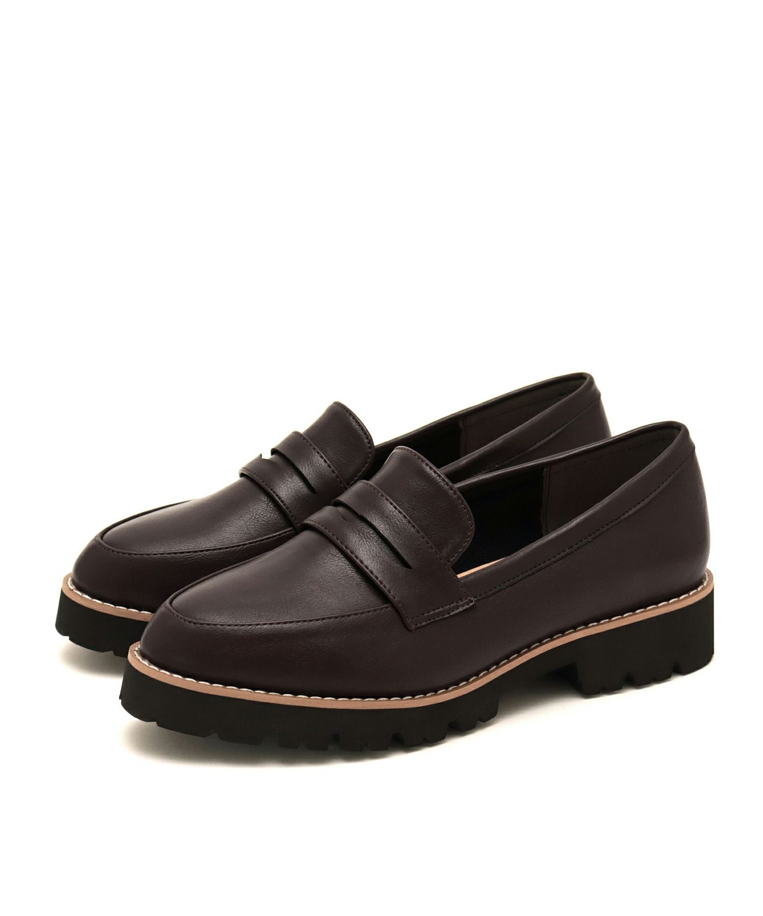 【4E幅広・大きいサイズ】厚底ローファー ▲返品不可