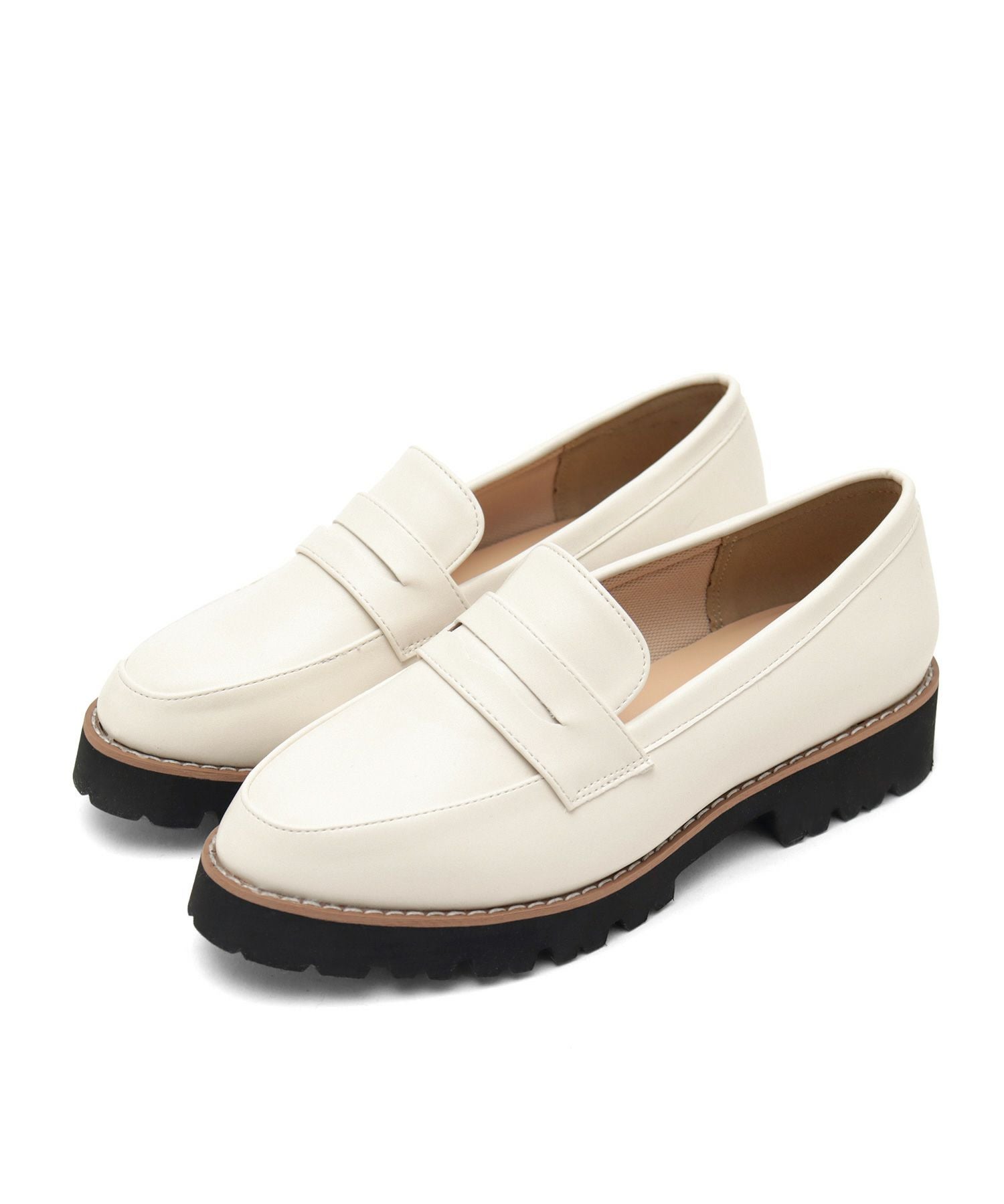 【4E幅広・大きいサイズ】厚底ローファー ▲返品不可