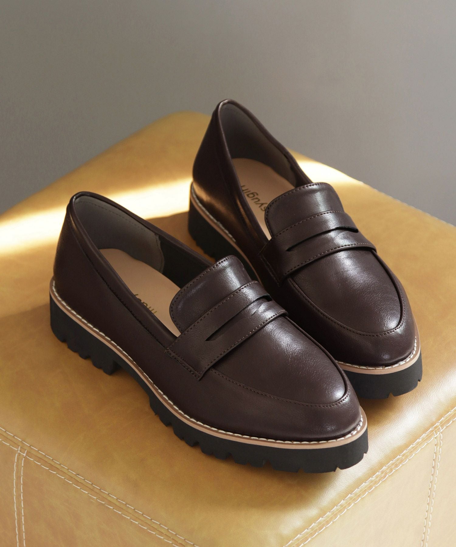 【4E幅広・大きいサイズ】厚底ローファー ▲返品不可