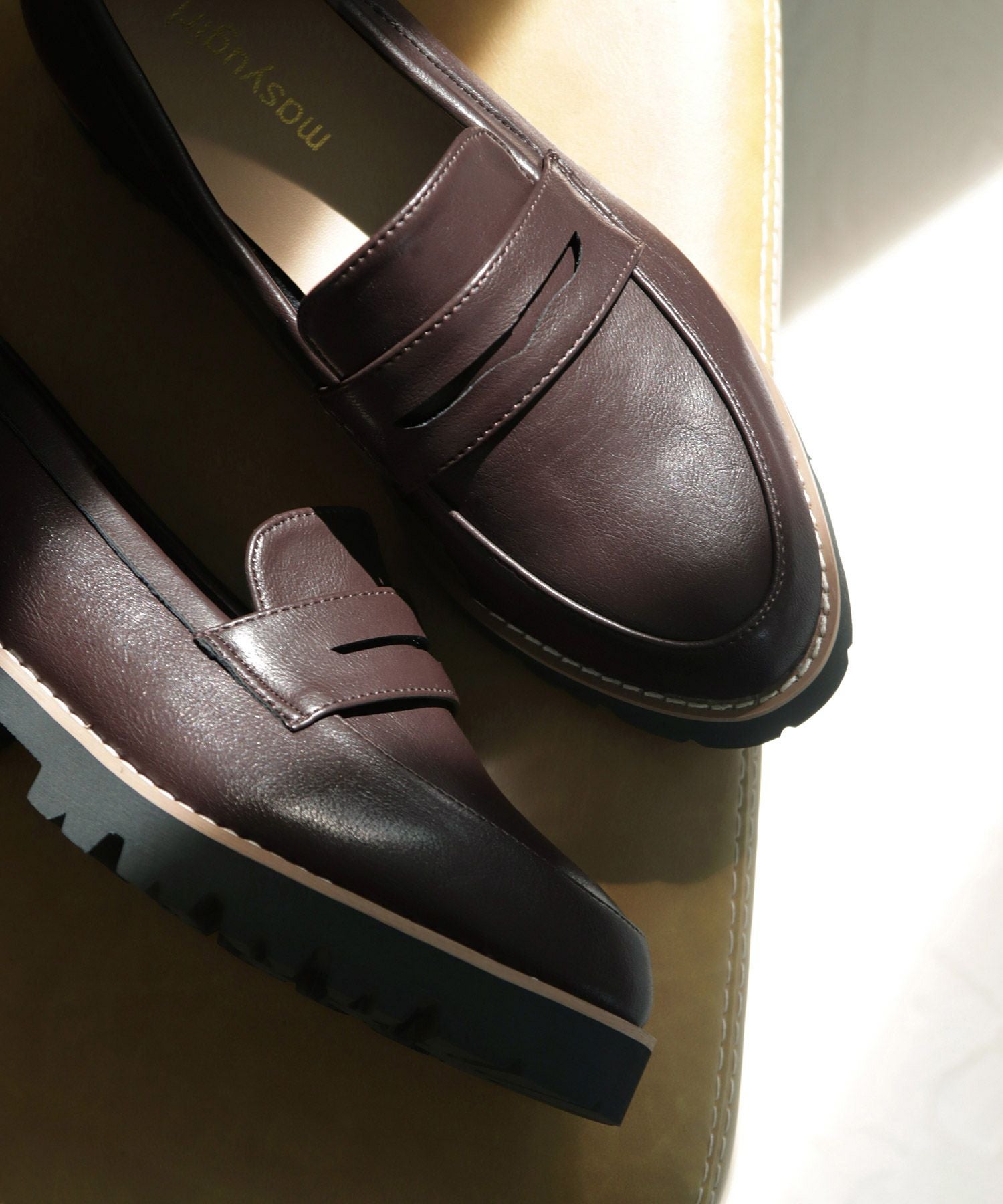 【4E幅広・大きいサイズ】厚底ローファー ▲返品不可