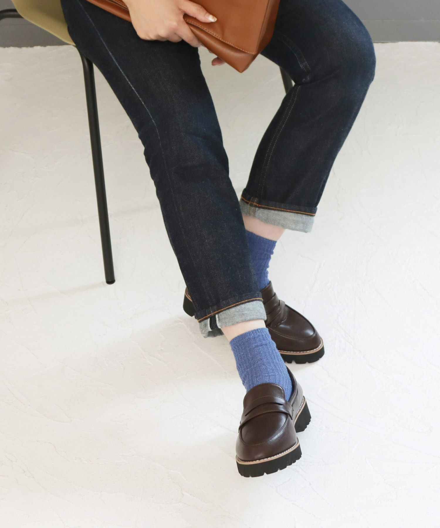 【4E幅広・大きいサイズ】厚底ローファー ▲返品不可