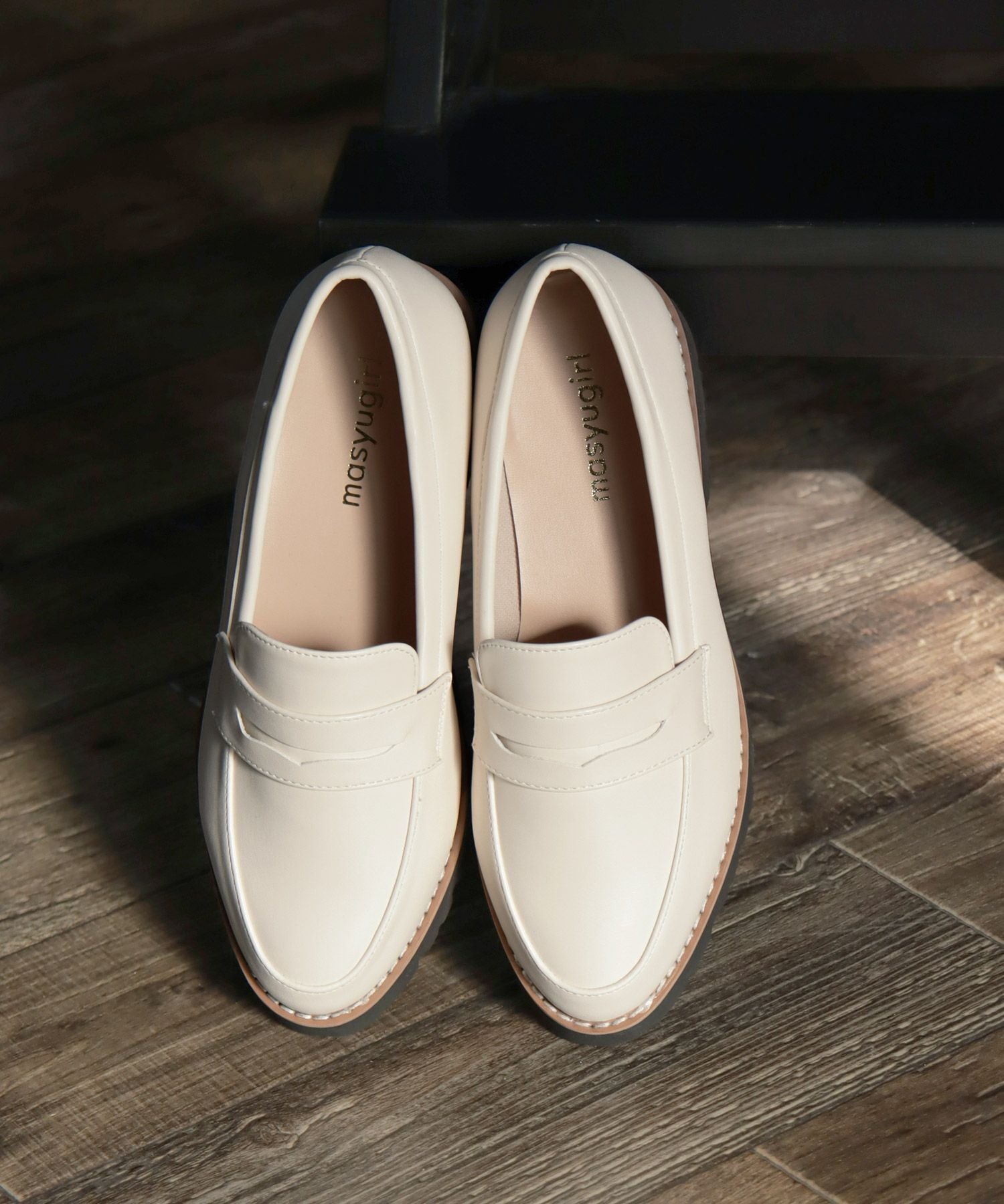 【4E幅広・大きいサイズ】厚底ローファー ▲返品不可