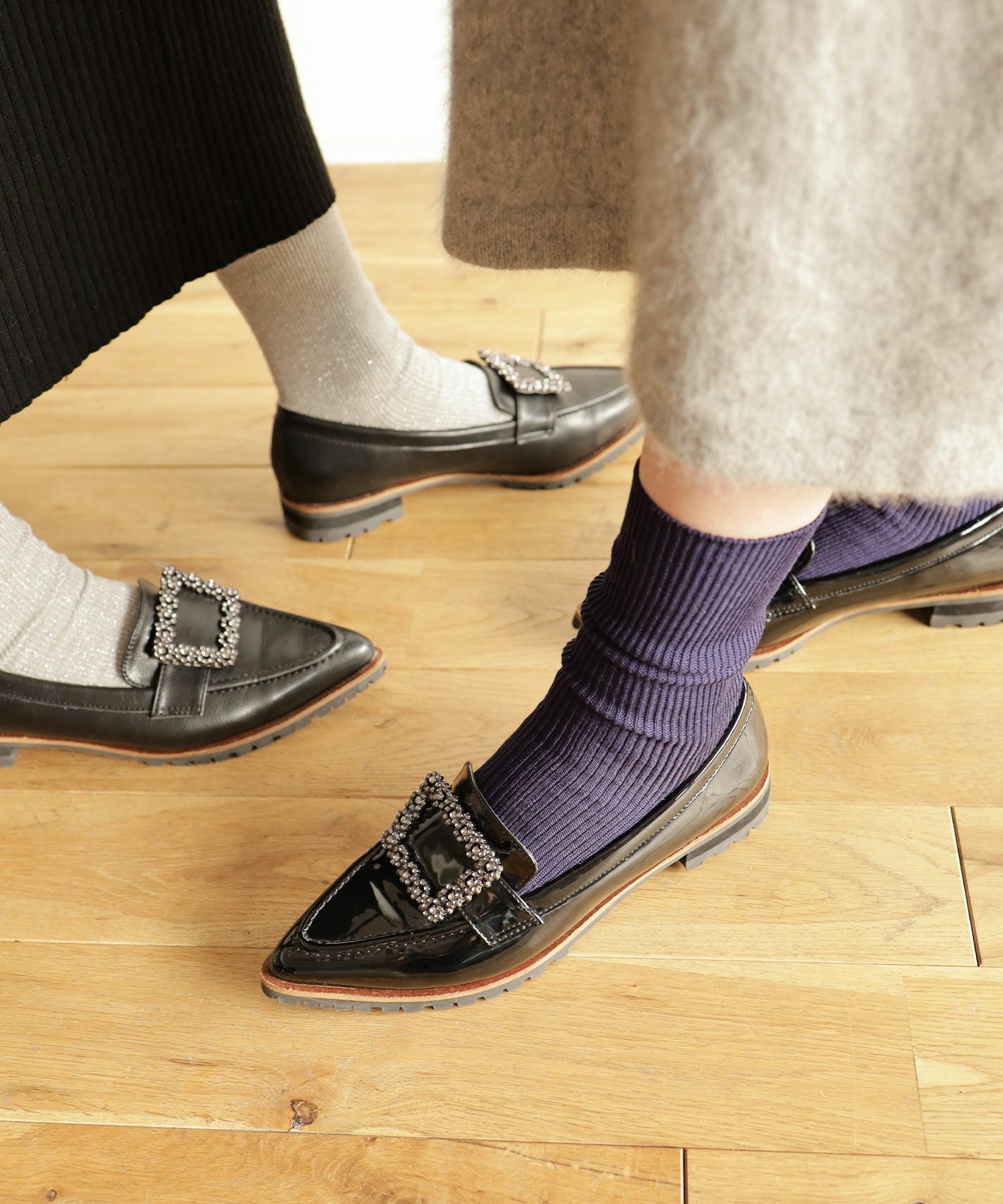 ビジューモチーフ付きトラックソールローファーパンプス【公式ショップ・ZOZOTOWN・amazon限定販売アイテム】