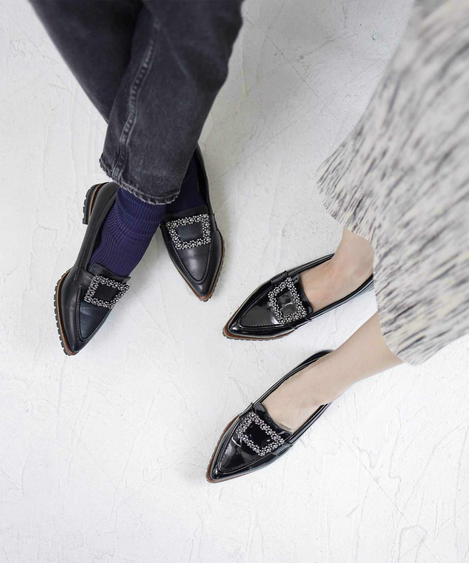 ビジューモチーフ付きトラックソールローファーパンプス【公式ショップ・ZOZOTOWN・amazon限定販売アイテム】