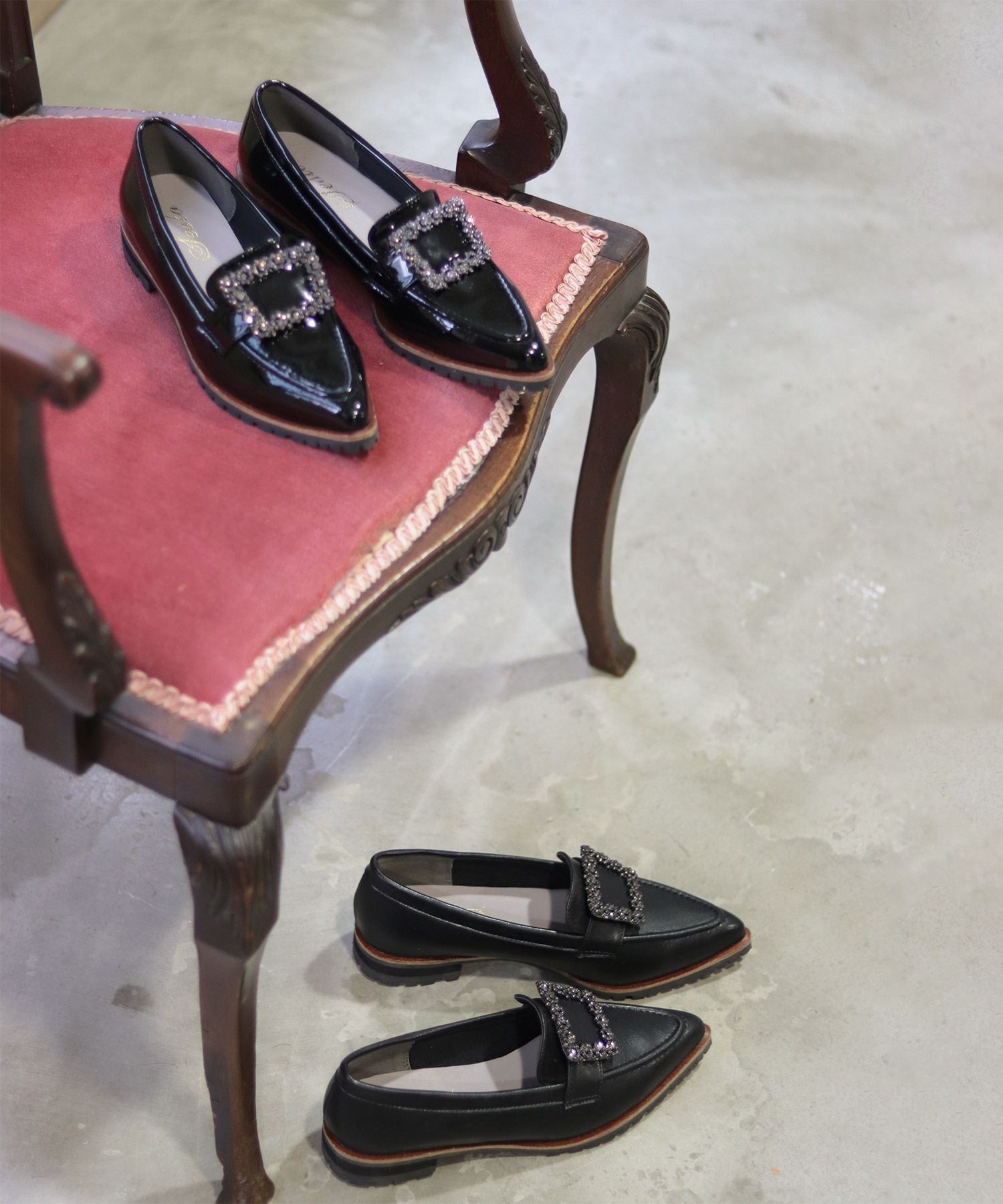 ビジューモチーフ付きトラックソールローファーパンプス【公式ショップ・ZOZOTOWN・amazon限定販売アイテム】