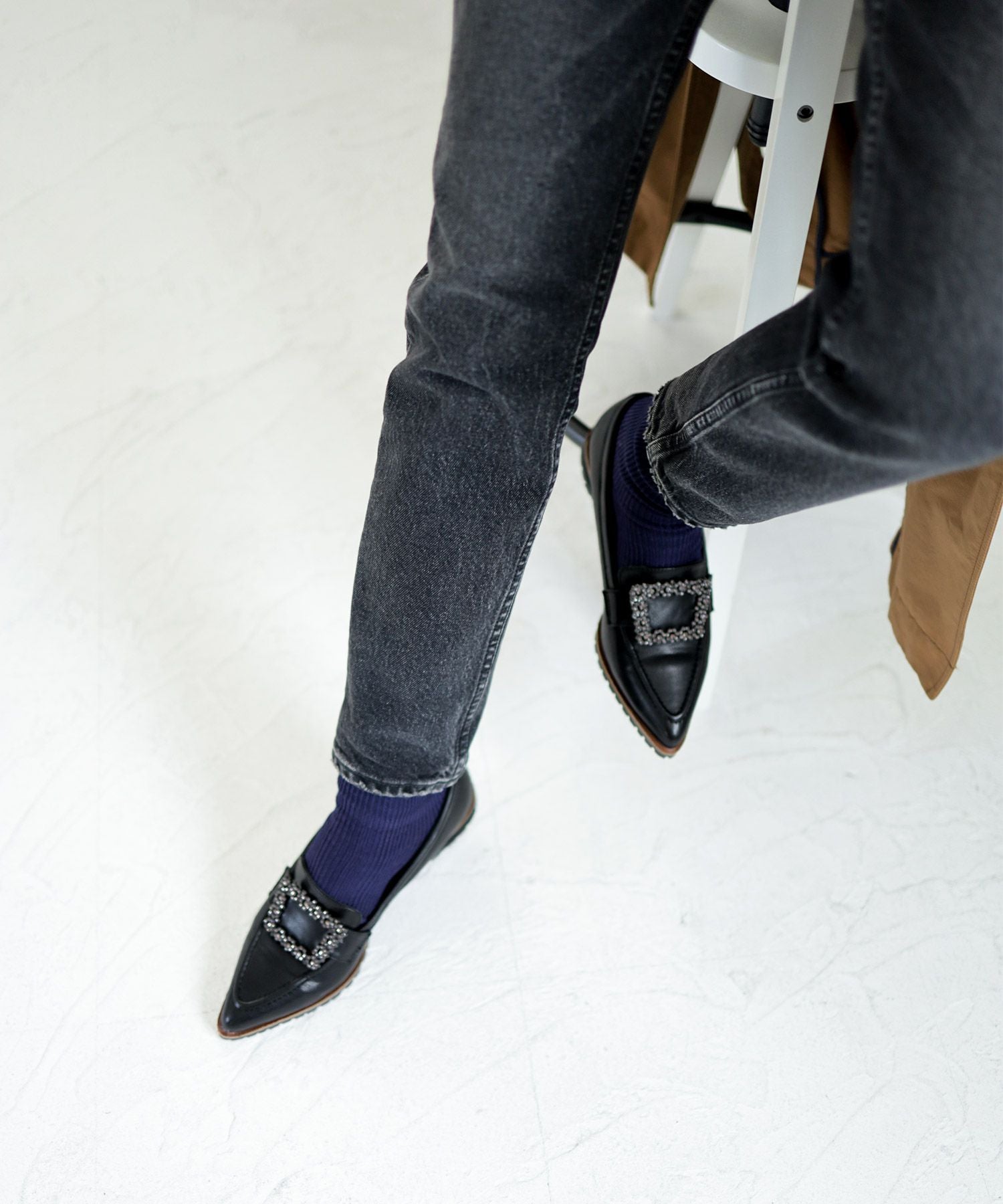 ビジューモチーフ付きトラックソールローファーパンプス【公式ショップ・ZOZOTOWN・amazon限定販売アイテム】