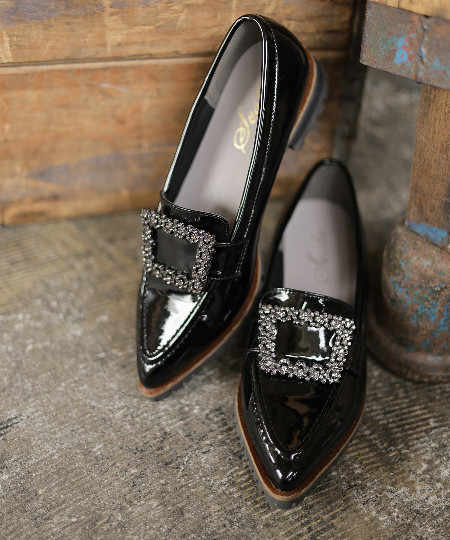 ビジューモチーフ付きトラックソールローファーパンプス【公式ショップ・ZOZOTOWN・amazon限定販売アイテム】