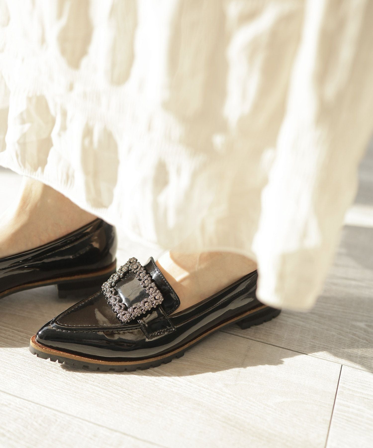 ビジューモチーフ付きトラックソールローファーパンプス【公式ショップ・ZOZOTOWN・amazon限定販売アイテム】