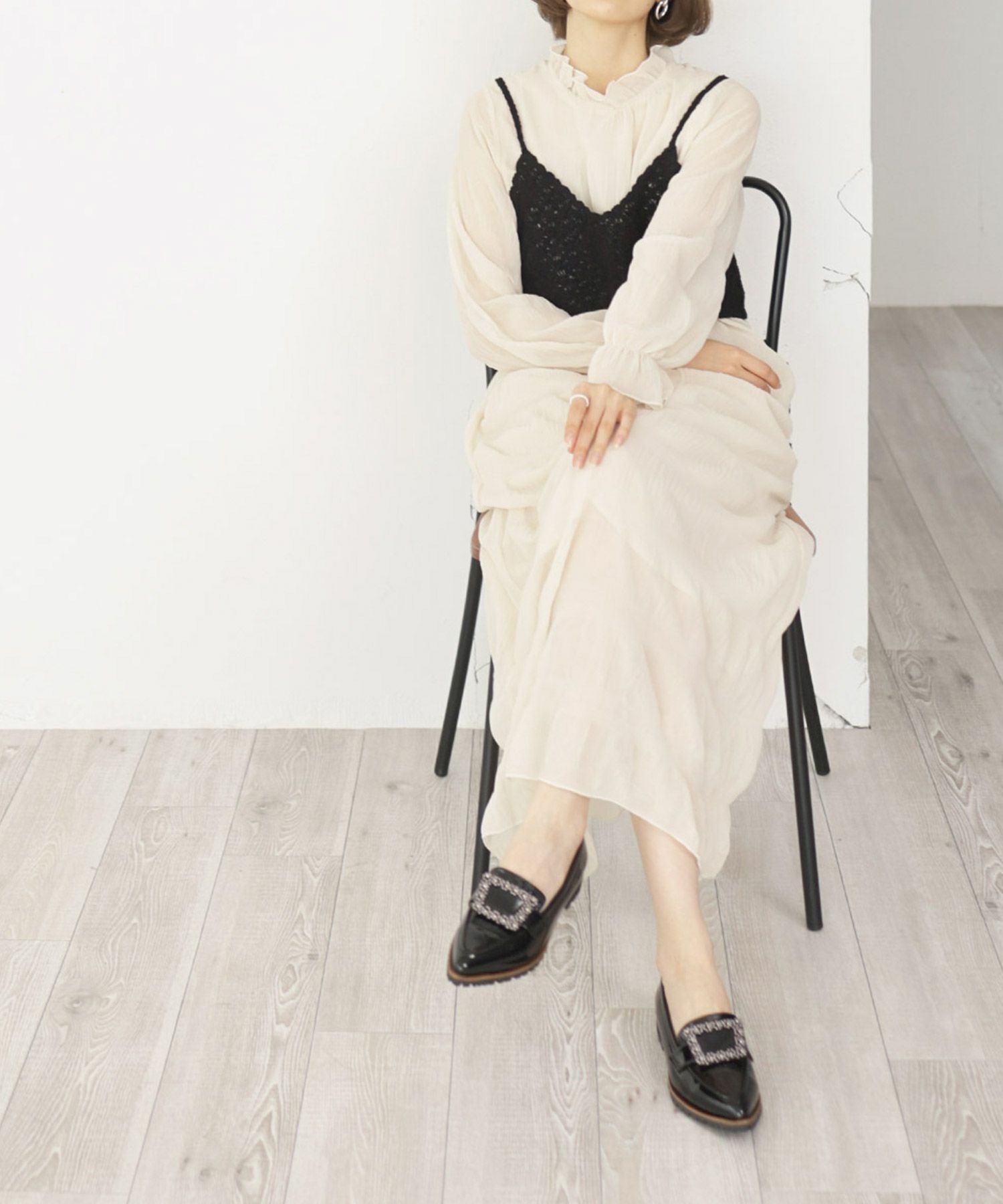 ビジューモチーフ付きトラックソールローファーパンプス【公式ショップ・ZOZOTOWN・amazon限定販売アイテム】