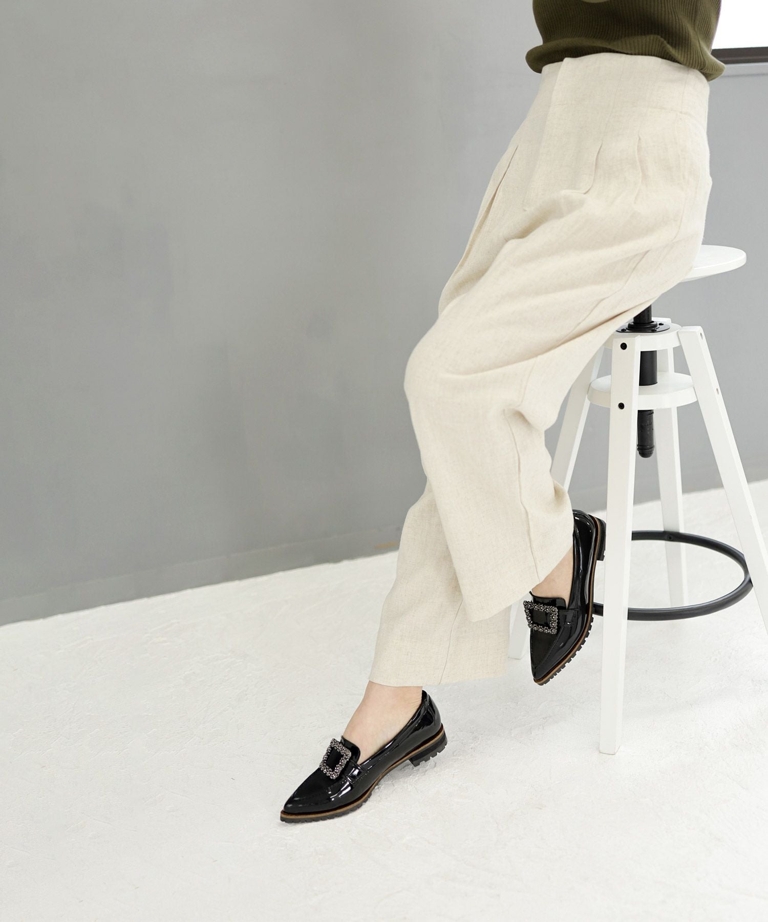 ビジューモチーフ付きトラックソールローファーパンプス【公式ショップ・ZOZOTOWN・amazon限定販売アイテム】