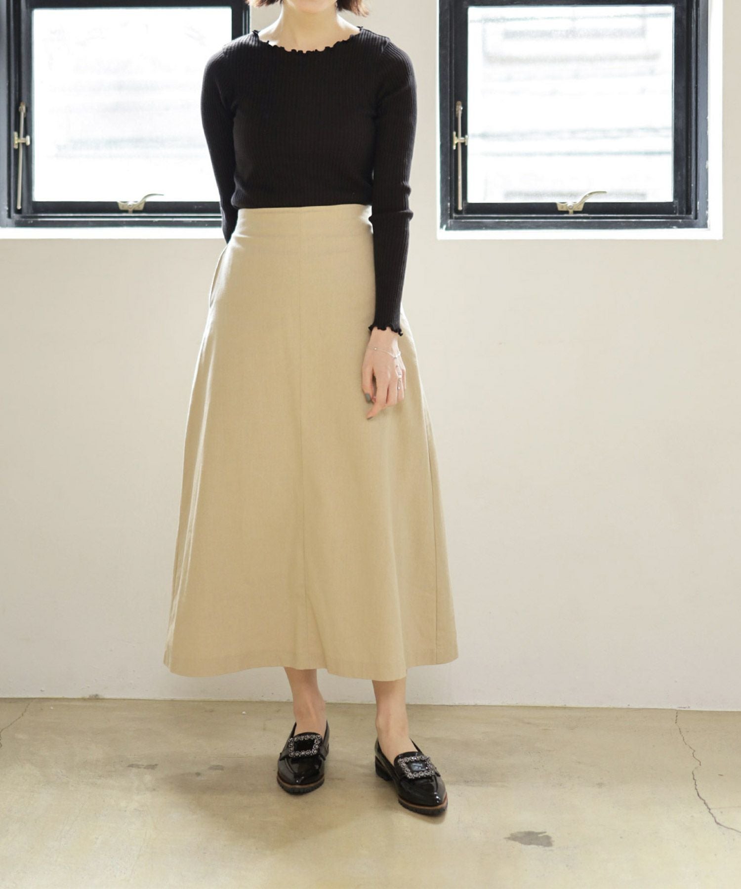 ビジューモチーフ付きトラックソールローファーパンプス【公式ショップ・ZOZOTOWN・amazon限定販売アイテム】