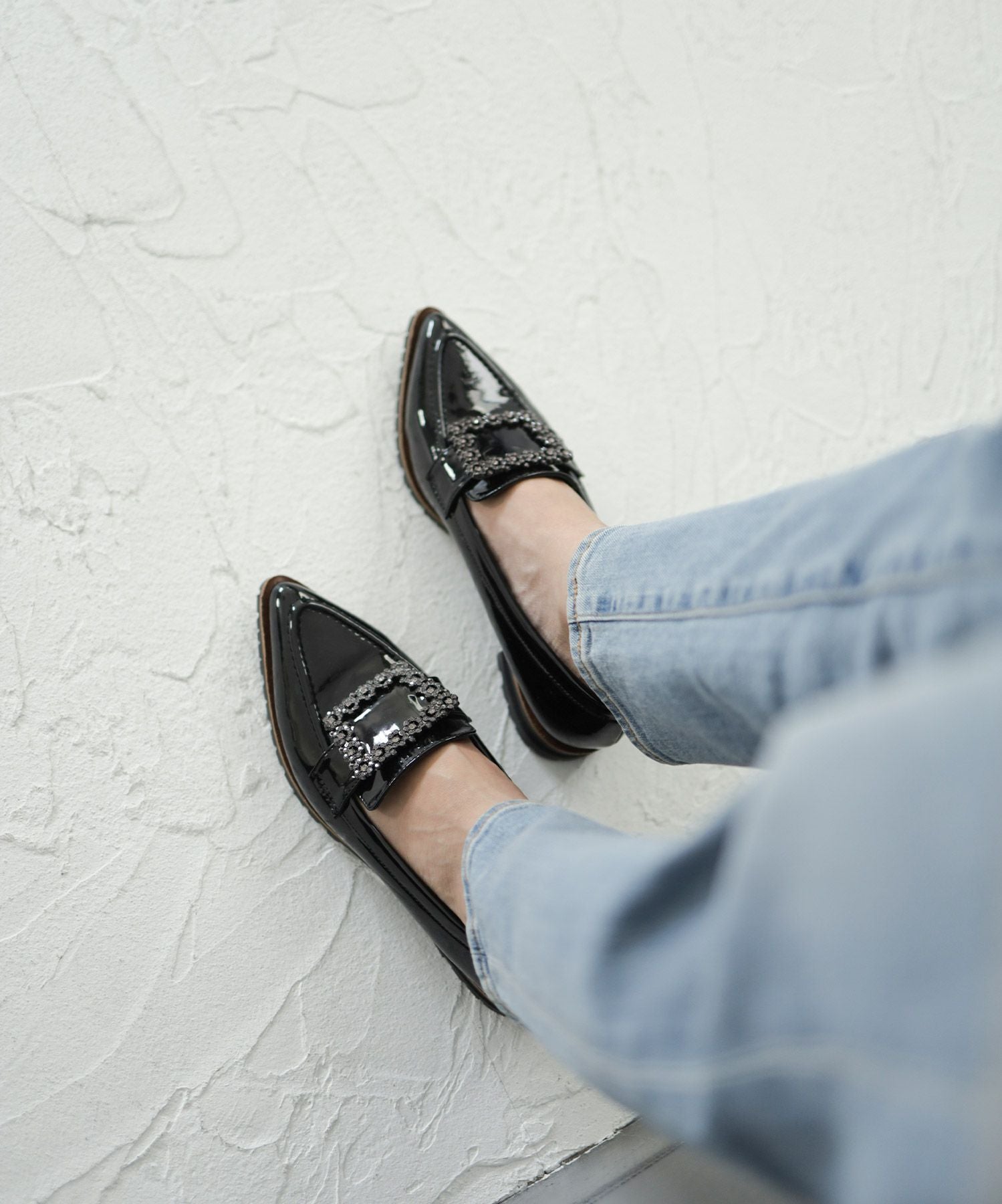 ビジューモチーフ付きトラックソールローファーパンプス【公式ショップ・ZOZOTOWN・amazon限定販売アイテム】