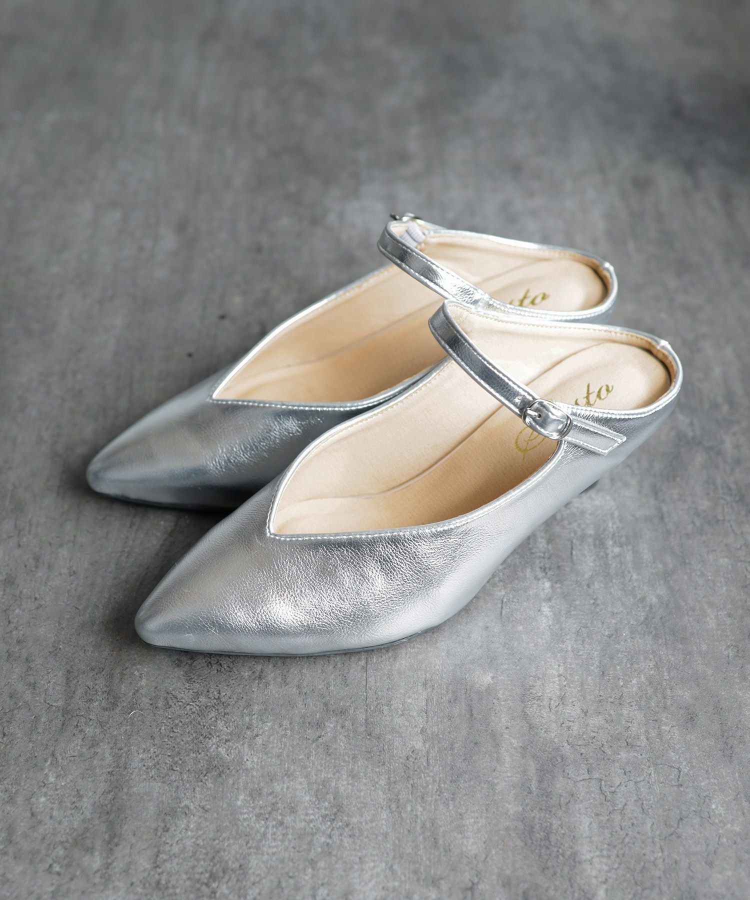 5cmヒールポインテッドトゥメリージェーンミュールサンダル Newカラー