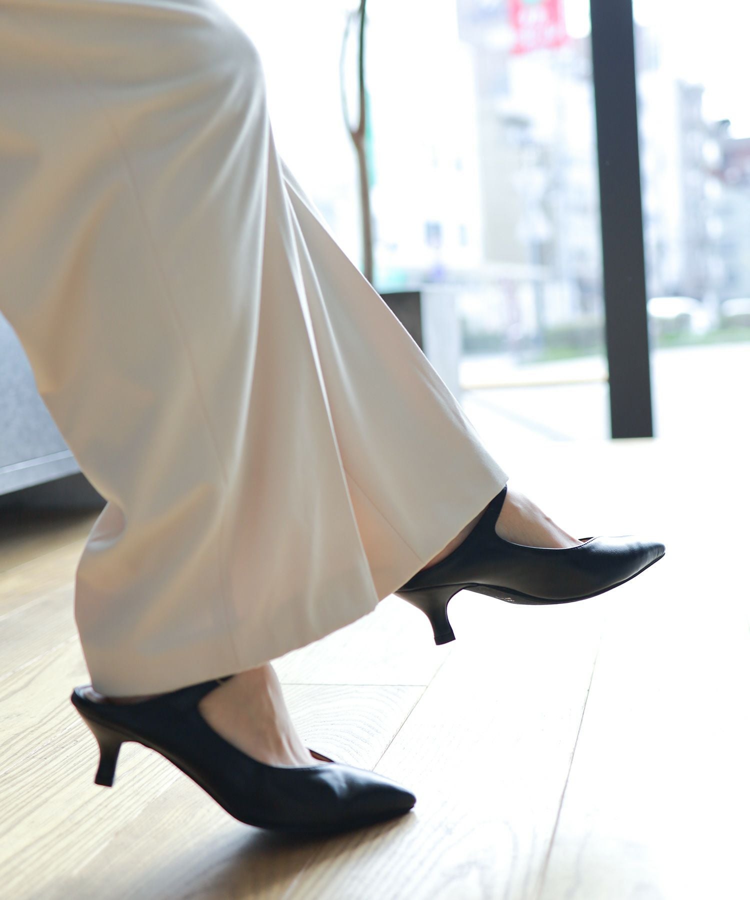 5cmヒールポインテッドトゥメリージェーンミュールサンダル Newカラー