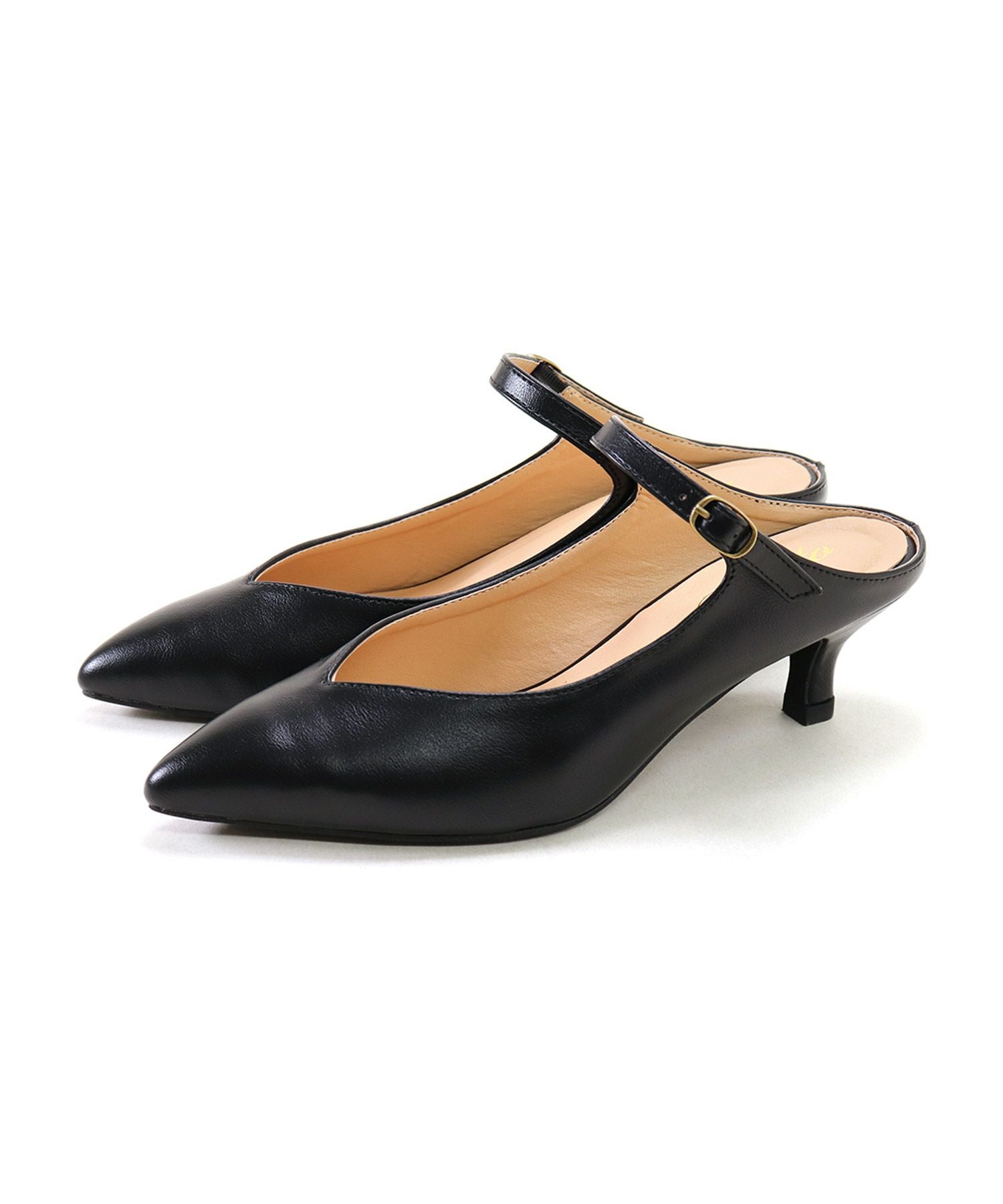 5cmヒールポインテッドトゥメリージェーンミュールサンダル Newカラー