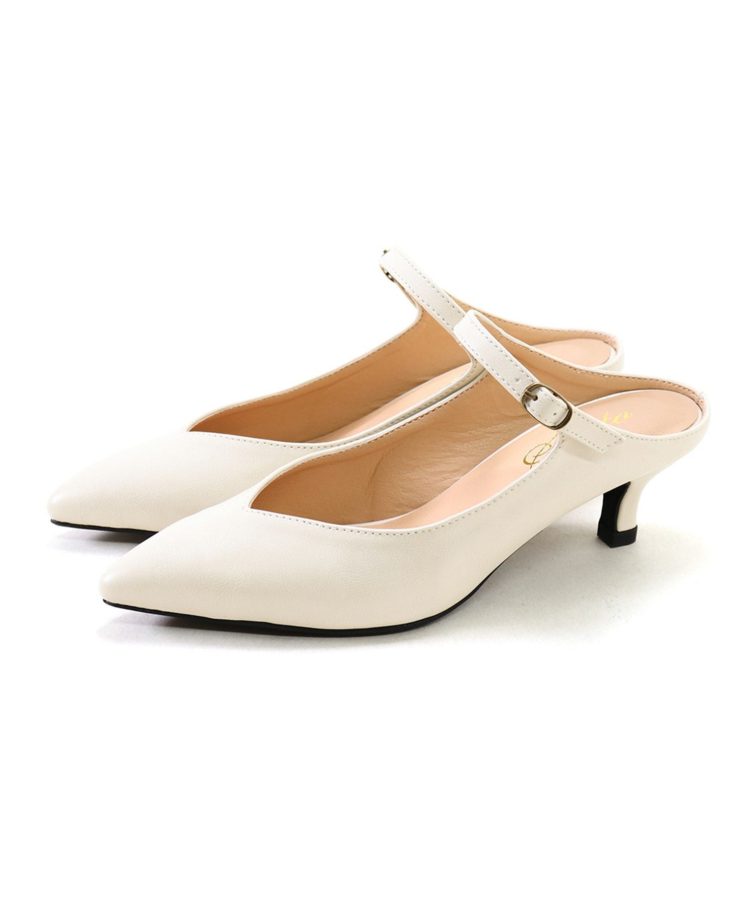 5cmヒールポインテッドトゥメリージェーンミュールサンダル Newカラー