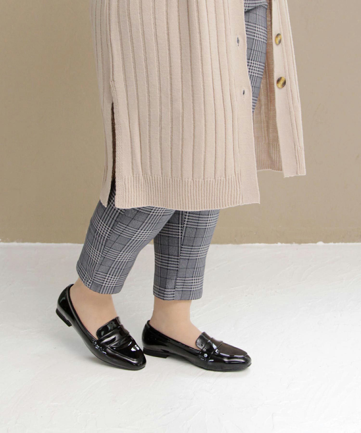 【4E幅広・大きいサイズ・晴雨兼用】スクエアトゥマニッシュローファー