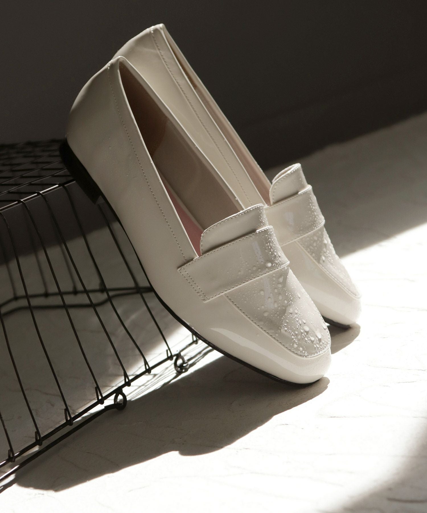 【4E幅広・大きいサイズ・晴雨兼用】スクエアトゥマニッシュローファー