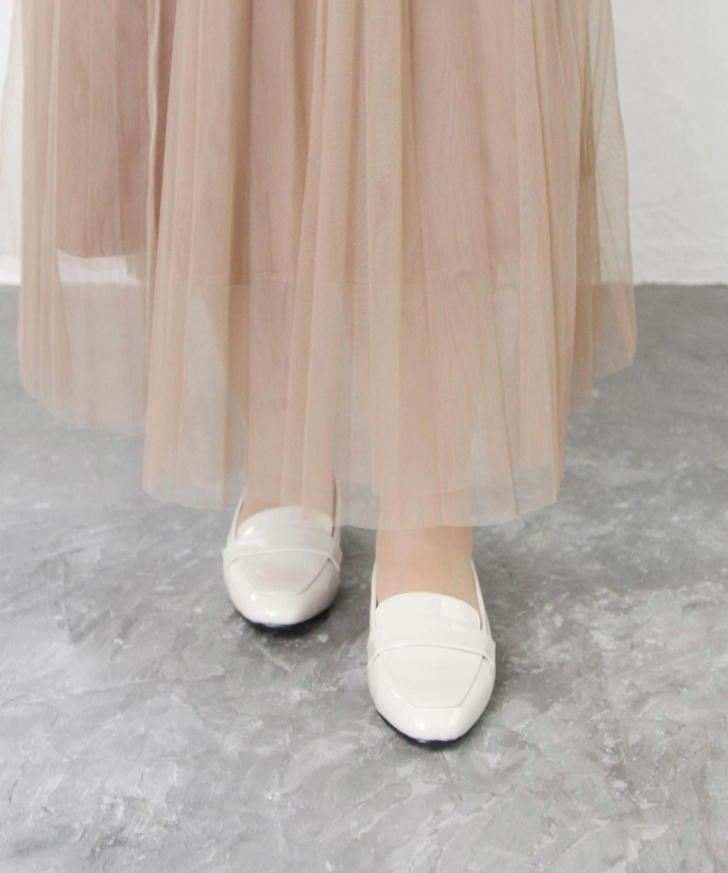 【4Ｅ幅広・大きいサイズ・晴雨兼用】スクエアトゥマニッシュローファー