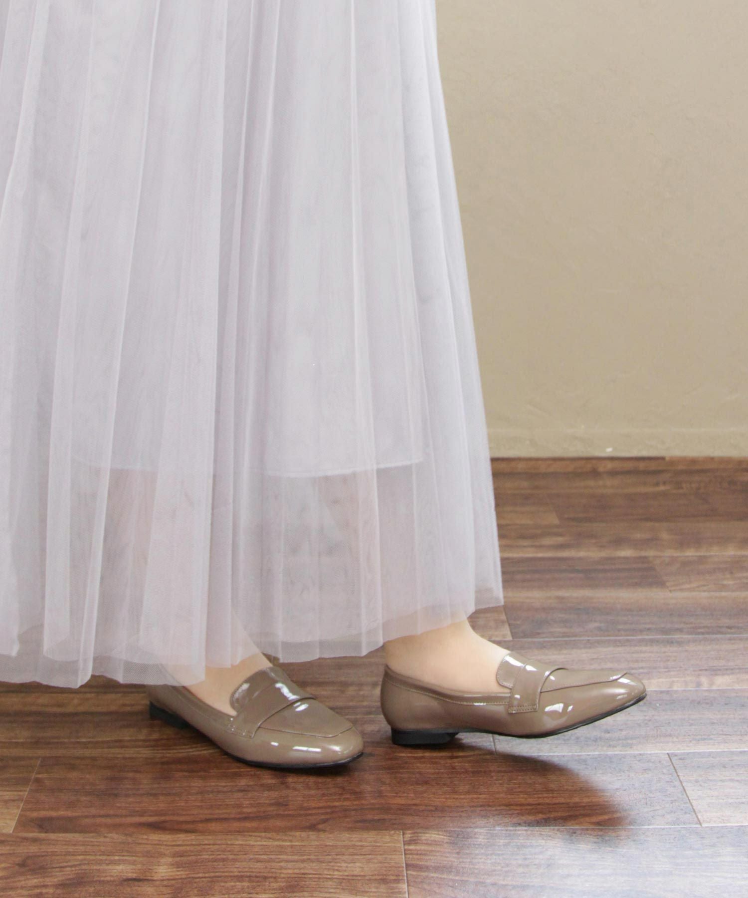 【4Ｅ幅広・大きいサイズ・晴雨兼用】スクエアトゥマニッシュローファー