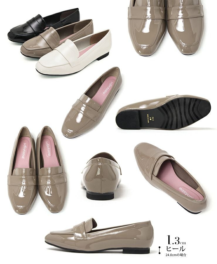 【4E幅広・大きいサイズ・晴雨兼用】スクエアトゥマニッシュローファー