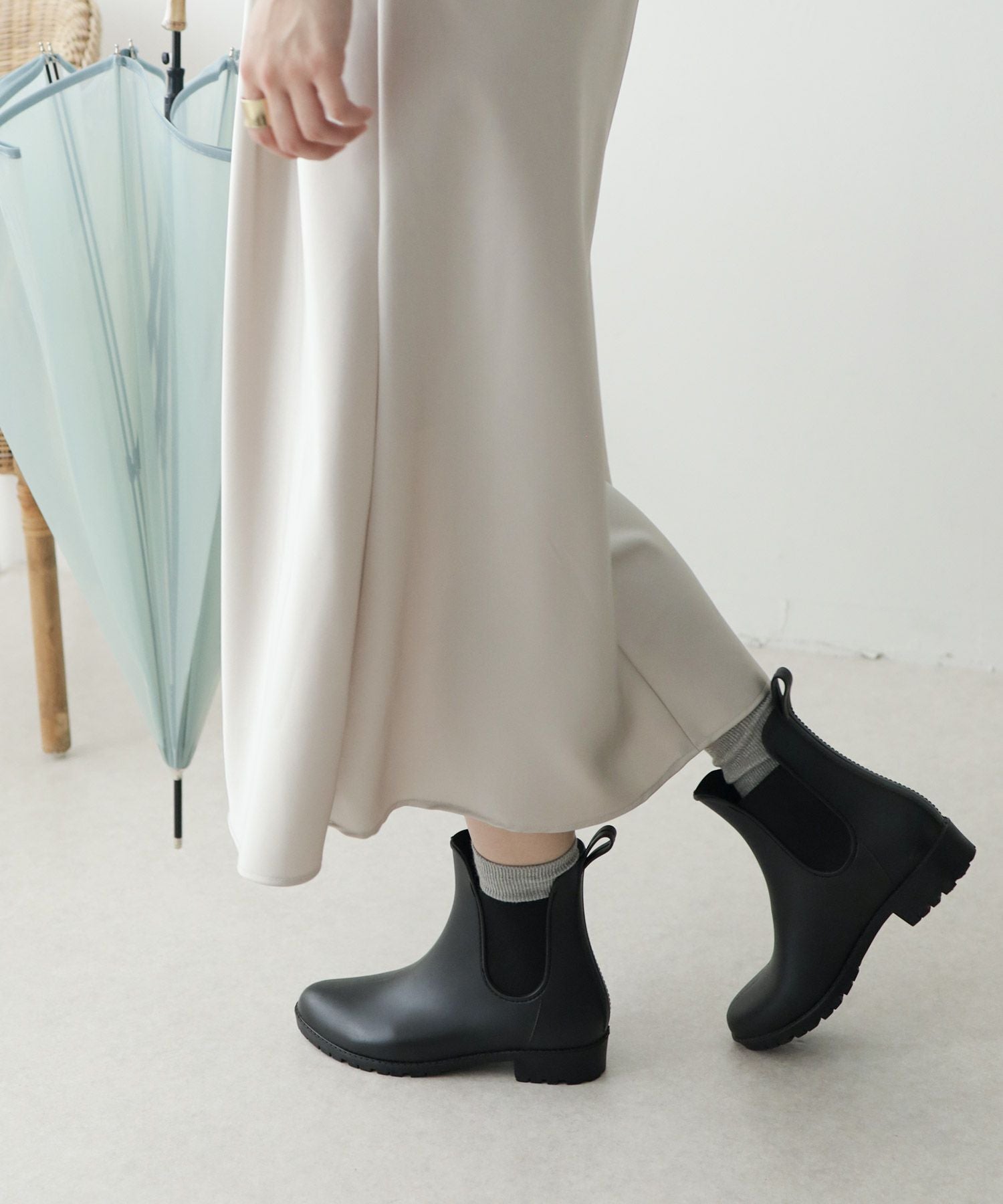 防水サイドゴアレインブーツ