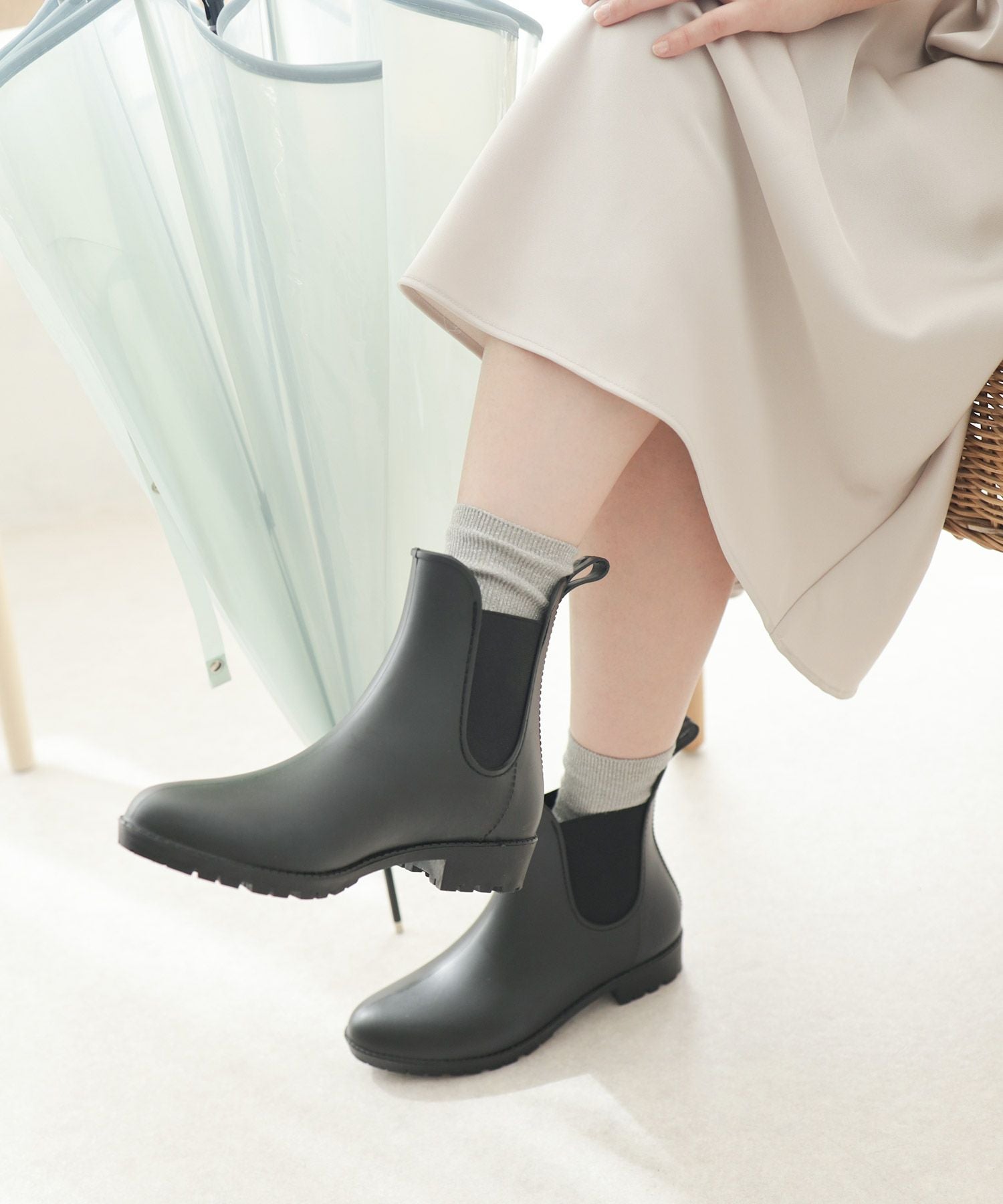 防水サイドゴアレインブーツ