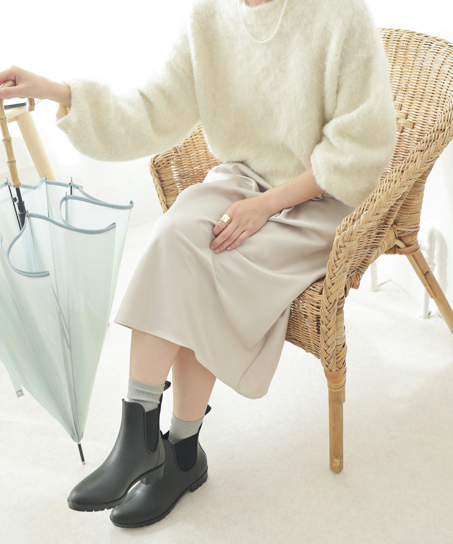 防水サイドゴアレインブーツ