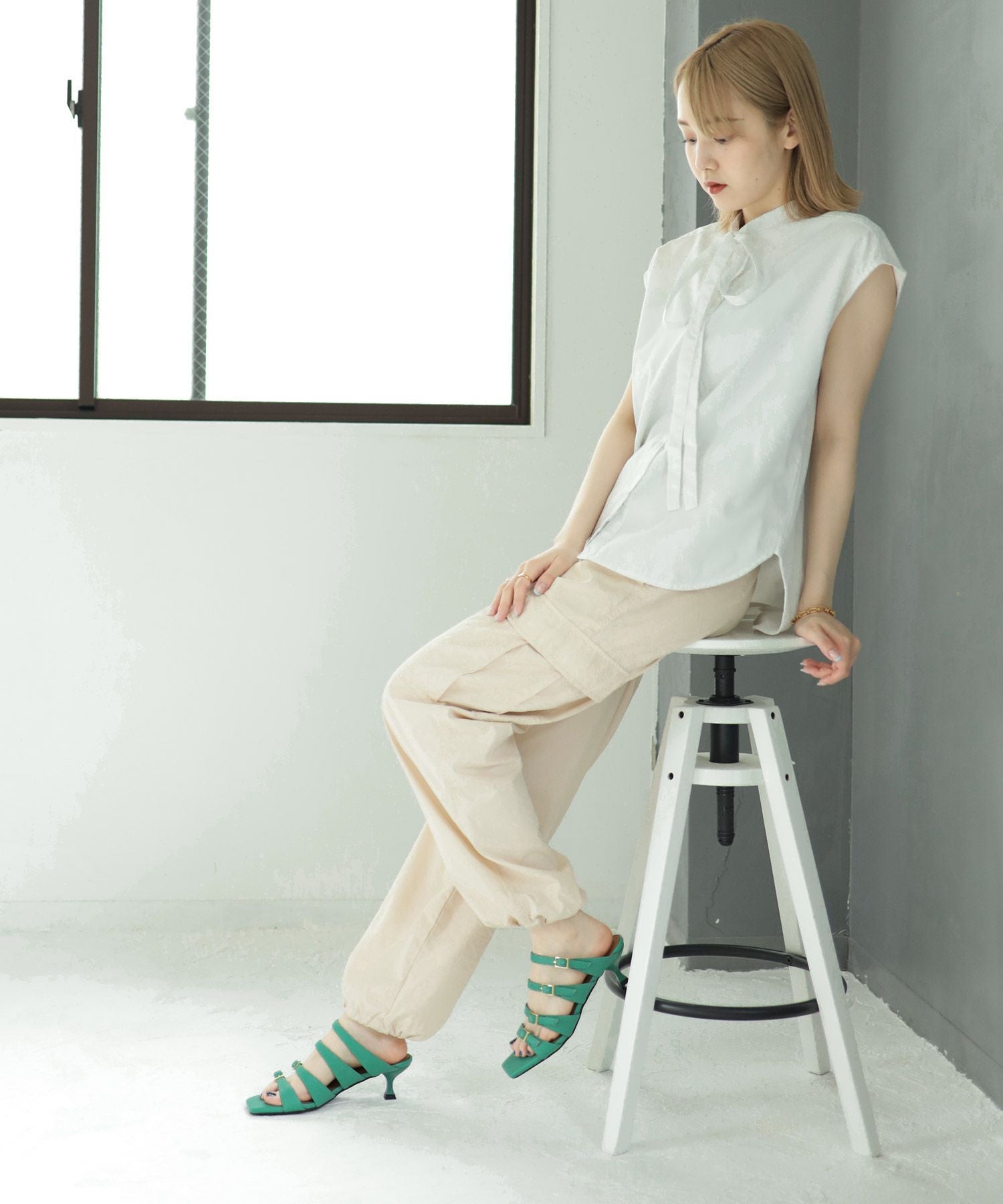 オールストラップスクエアトゥミュールサンダル▲返品交換不可