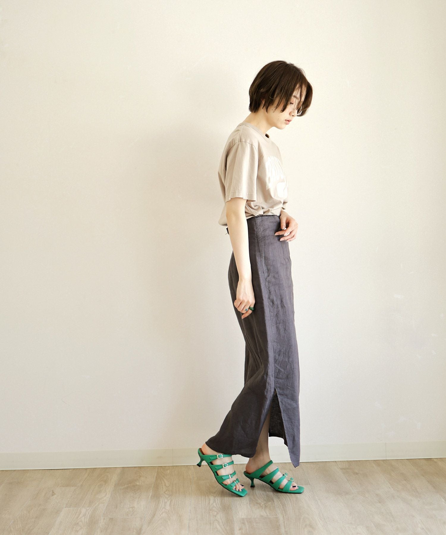 オールストラップスクエアトゥミュールサンダル▲返品交換不可