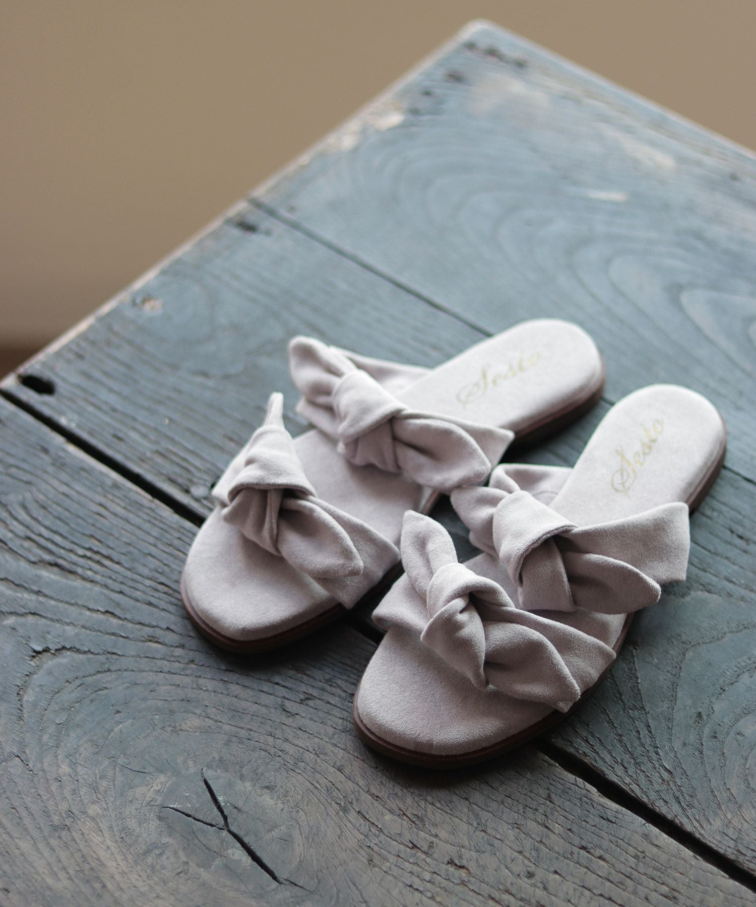 取り外しできるダブルリボンフラットミュールサンダル【1点でゆうパケット】▲返品交換不可