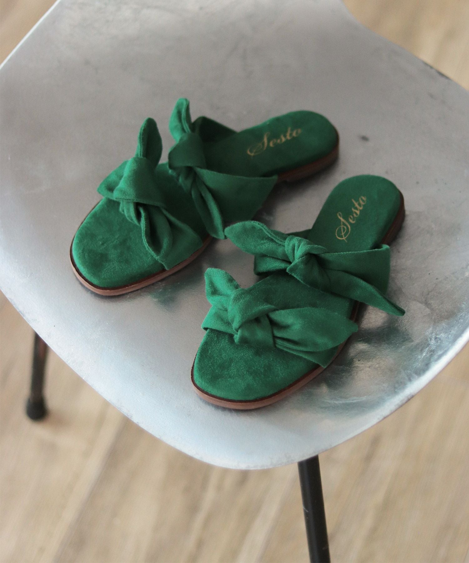 取り外しできるダブルリボンフラットミュールサンダル【1点でゆうパケット】▲返品交換不可